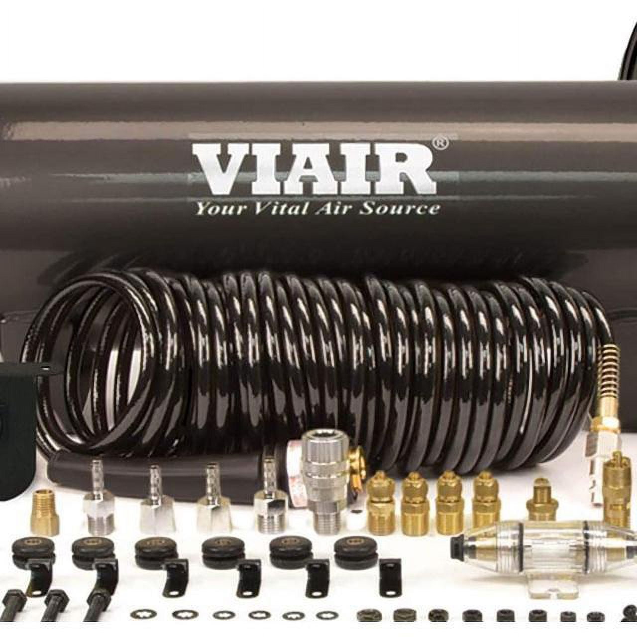 VIAIR 20020 Dual 444C 200 PSI OBA On Board Air Compressor System, Stealth Black