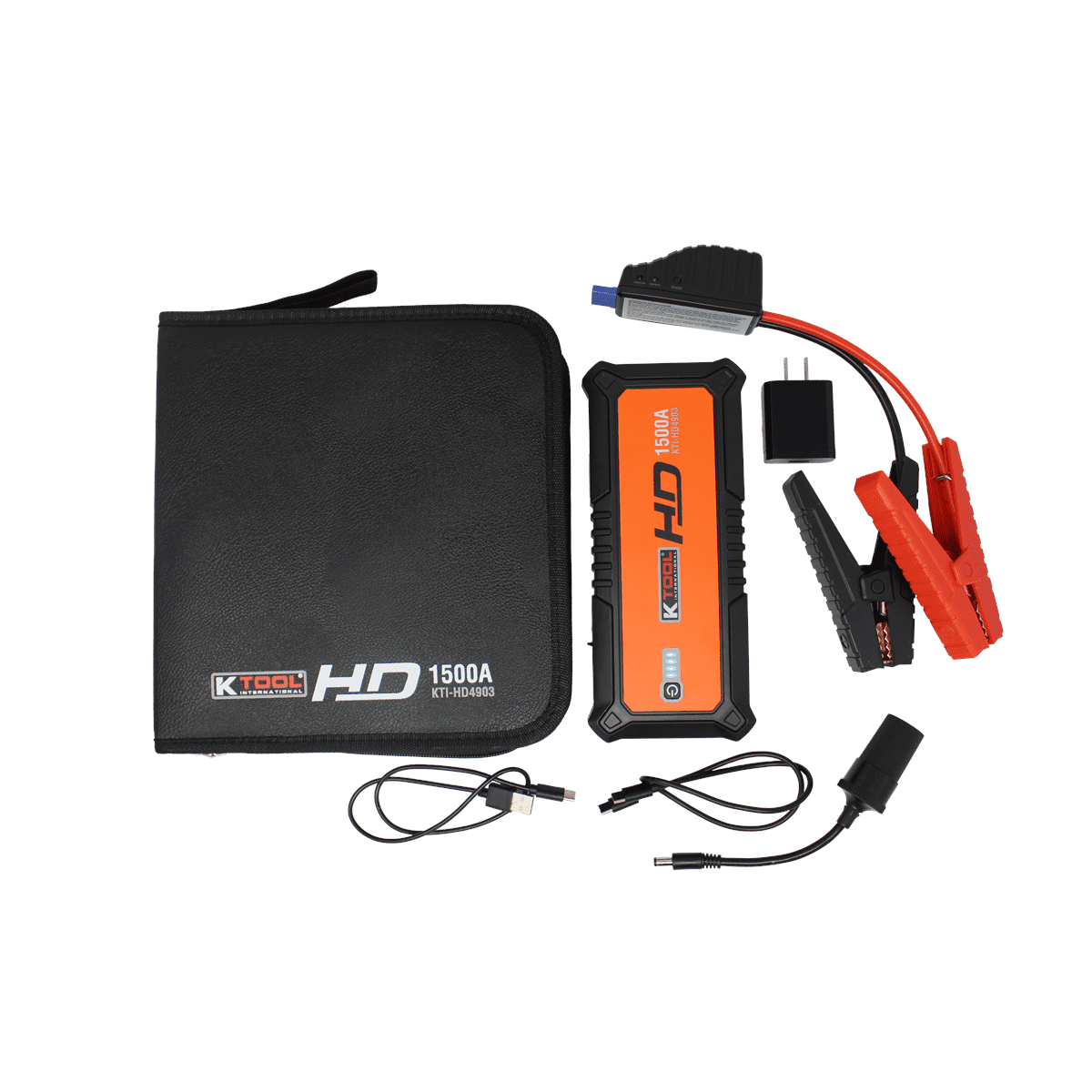 K Tool HD Power Bank Portable Charger Heavy Duty Jump Starter 24000 mAh Jump Starters for Gasoline Engines and 11.0L Diesel Engines Lithium Polymer Emergency Light
