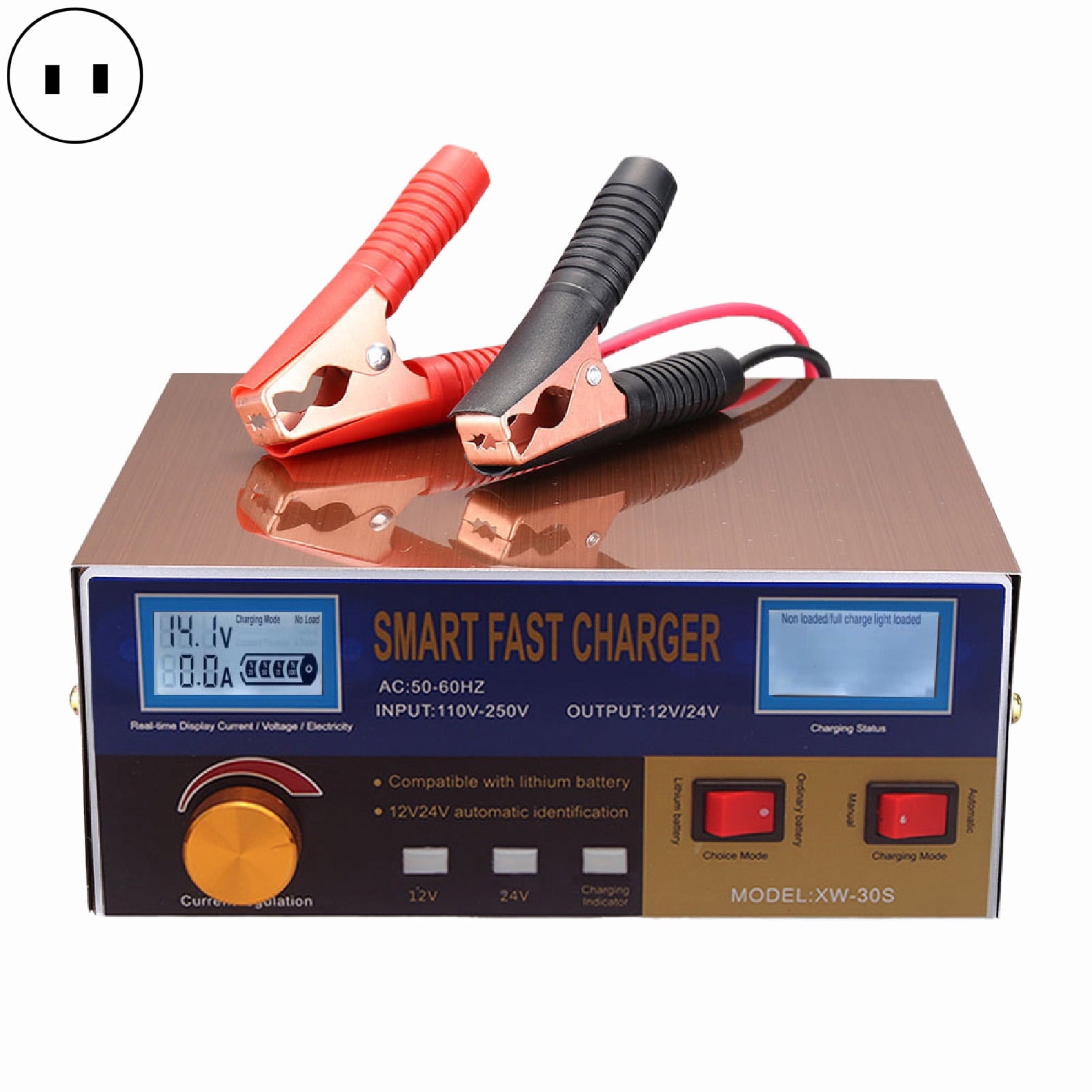 XWQ Battery Charger Pulse Repair High Power Antiflaming 400W 12V 24V Storage Battery Maintainer for Car