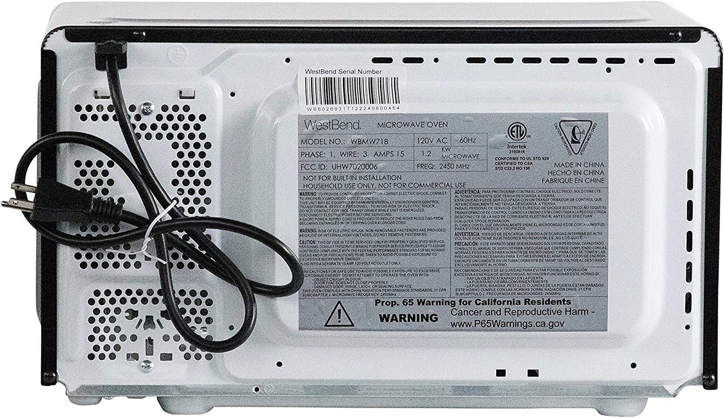 QINBI WBMW71B Microwave Oven 700-Watts Compact with 6 Pre Cooking Settings, Speed Defrost, Electronic Control Panel and Glass Turntable, Black