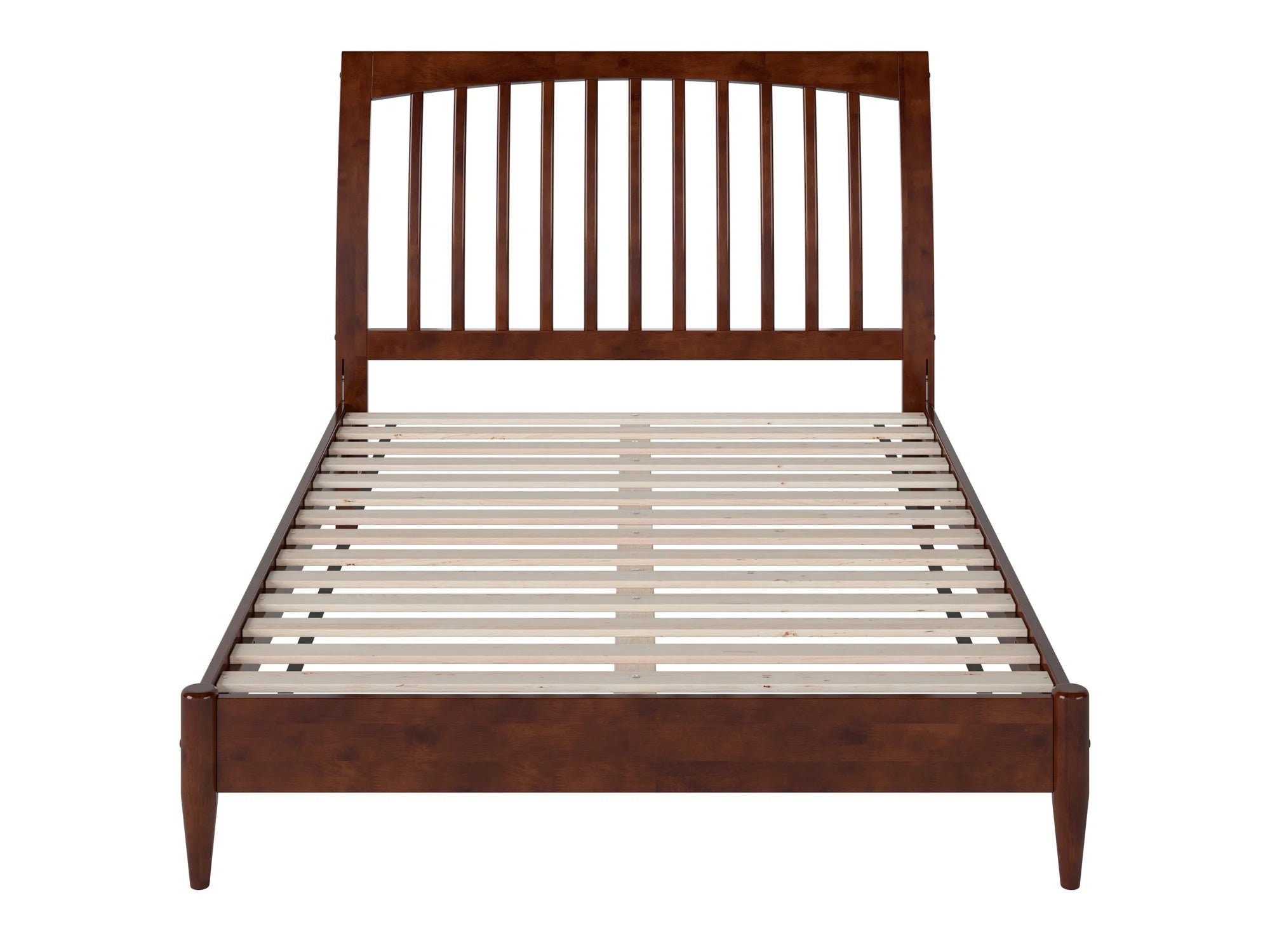 AFI Orleans Full Solid Wood Low Profile Sleigh Platform Bed, Walnut