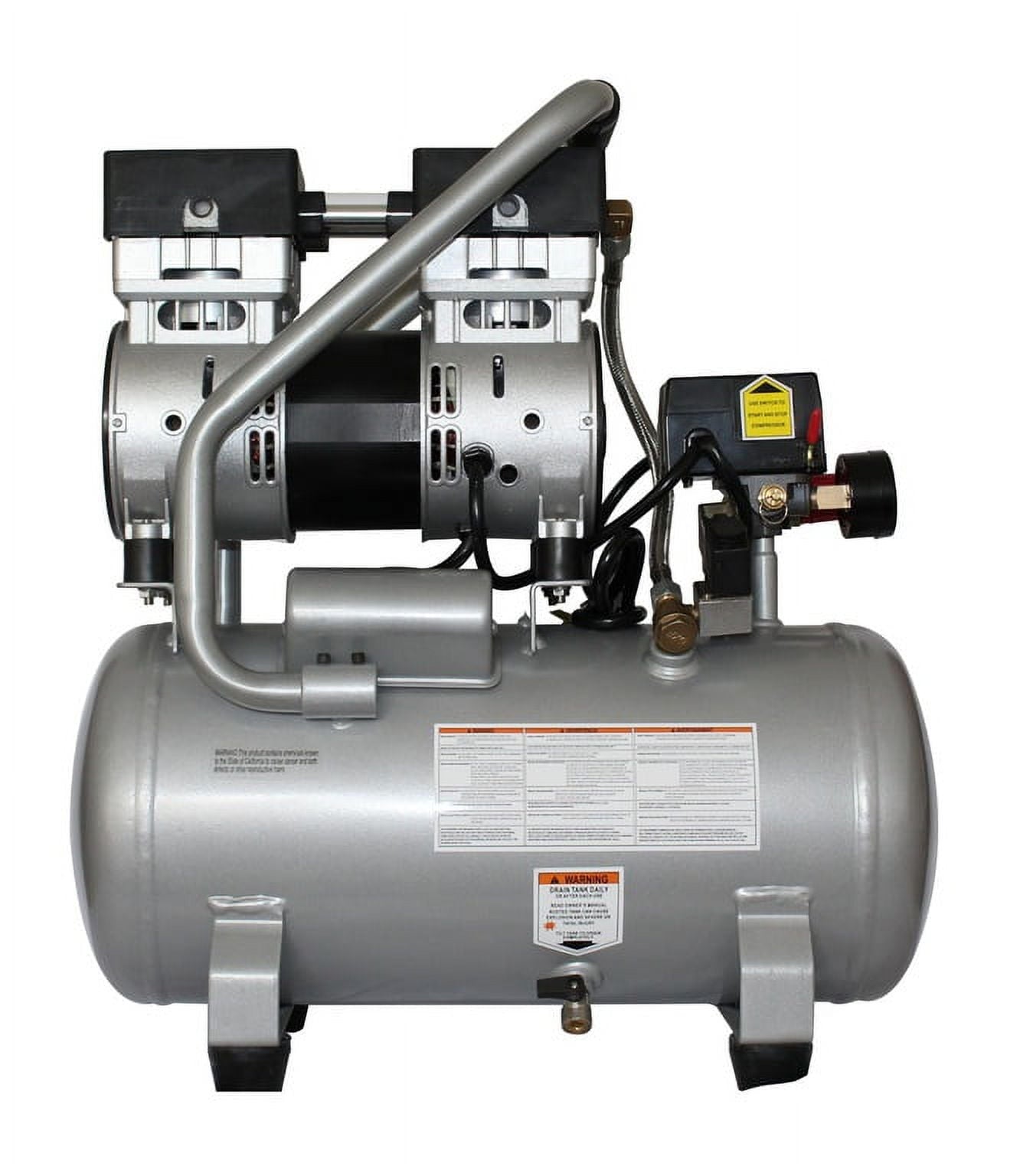 California Air Tools 4710SQ Quiet Flow 1.0 Hp, 4.7 Gal. Steel Tank Air Compressor