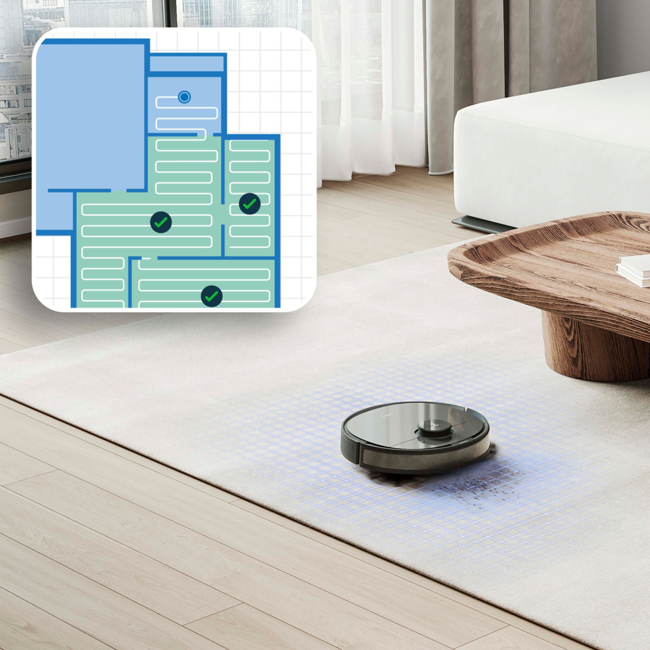 ECOVACS Robotics - DEEBOT N8+ Vacuum & Mop Robot with Advanced Laser Mapping and Auto-Empty Station - Black