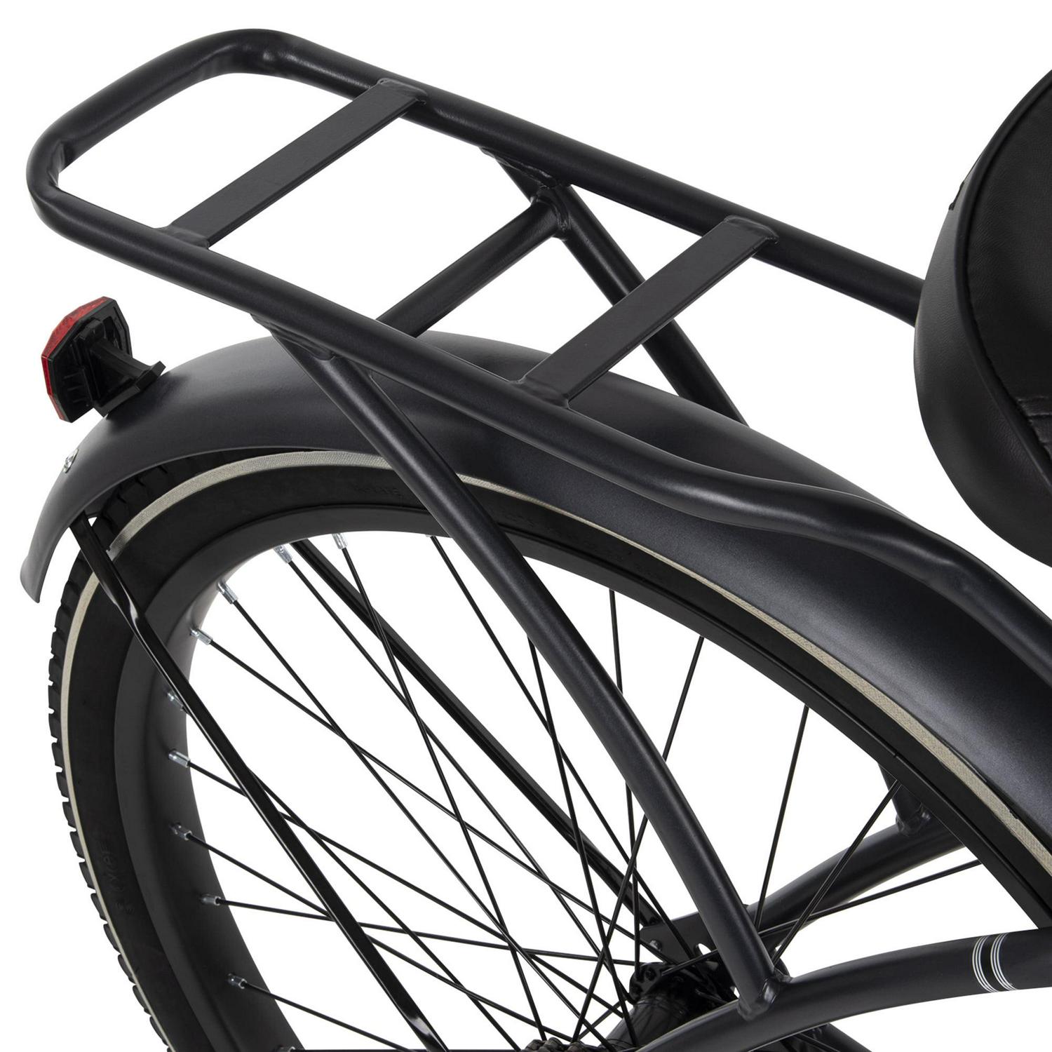 Huffy 26 Baypointe Mens Cruiser Bike with Basket， Gray