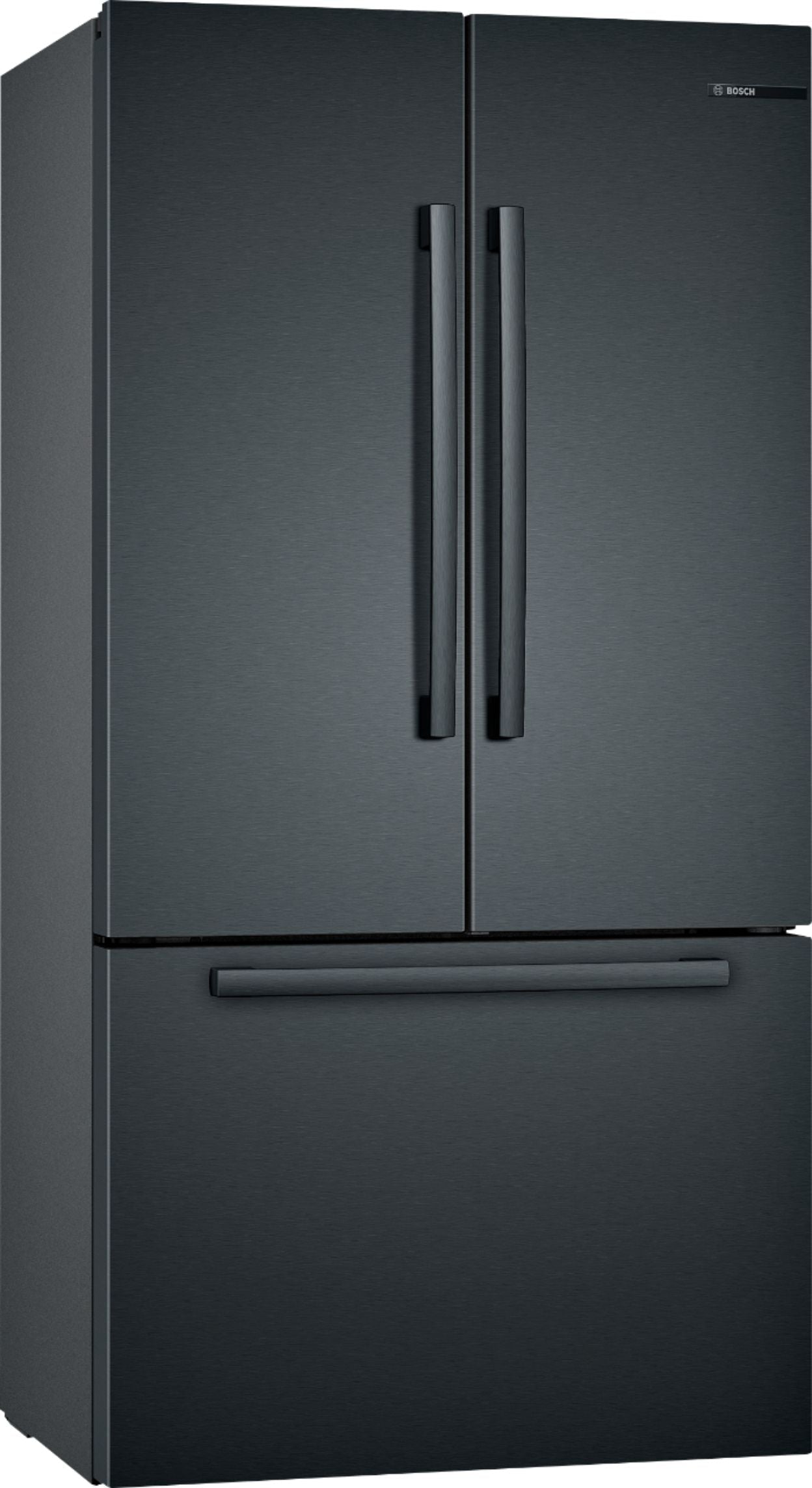 Bosch - 800 Series 21 Cu. Ft. French Door Counter-Depth Smart Refrigerator - Black stainless steel