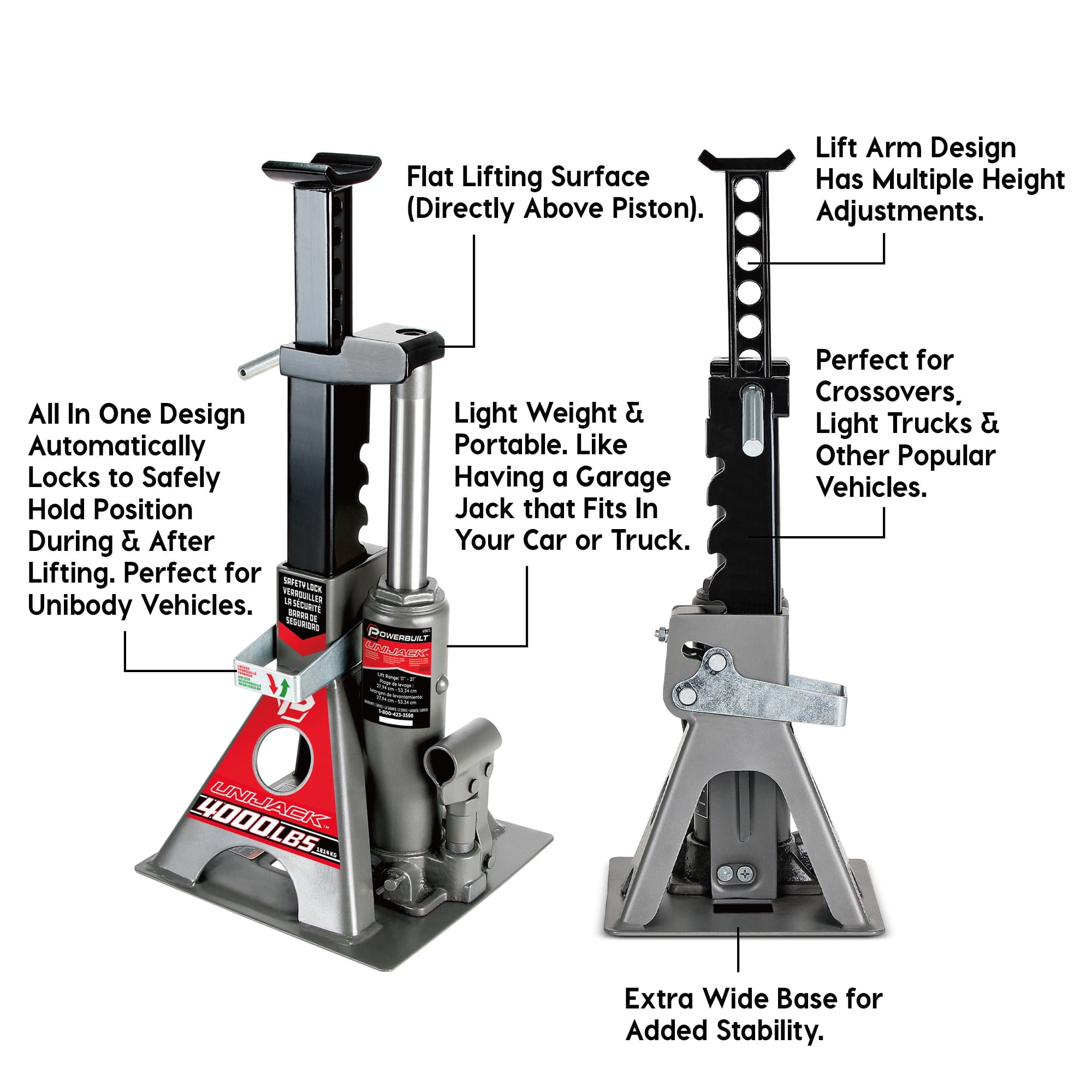 Powerbuilt 2 Ton Pound Unijack Bottle Jack and Jackstand in One - 620470