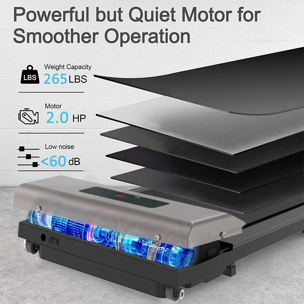 Bigzzia Walking Pad Under Desk Treadmill, Treadmills with Remote Control & LCD Display for Home Office, 265 lbs Max Weight, Pink