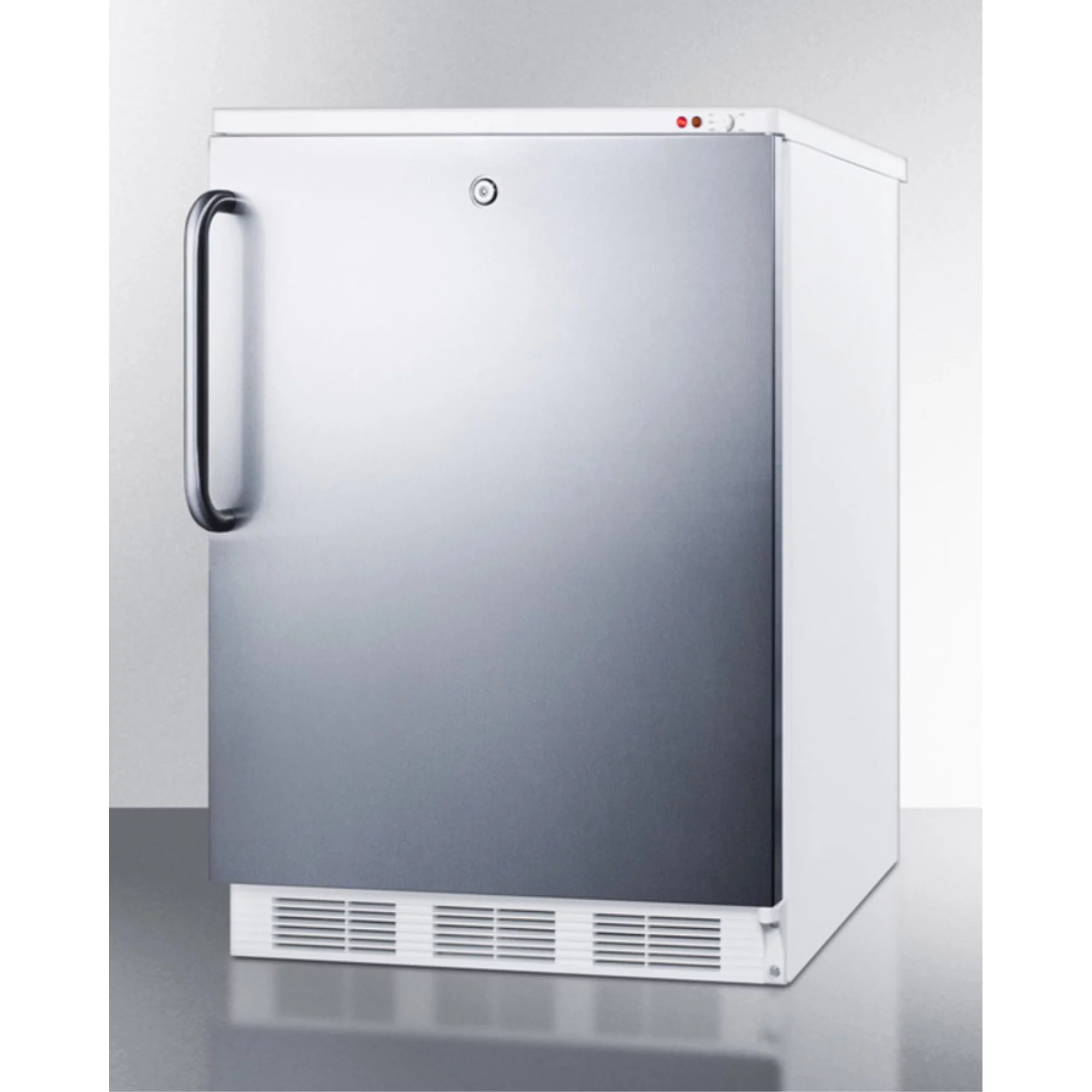 Summit Appliance 2.5 cu ft Medical built-in- under- counter Manual Defrost Upright Freezer, Stainless Steel