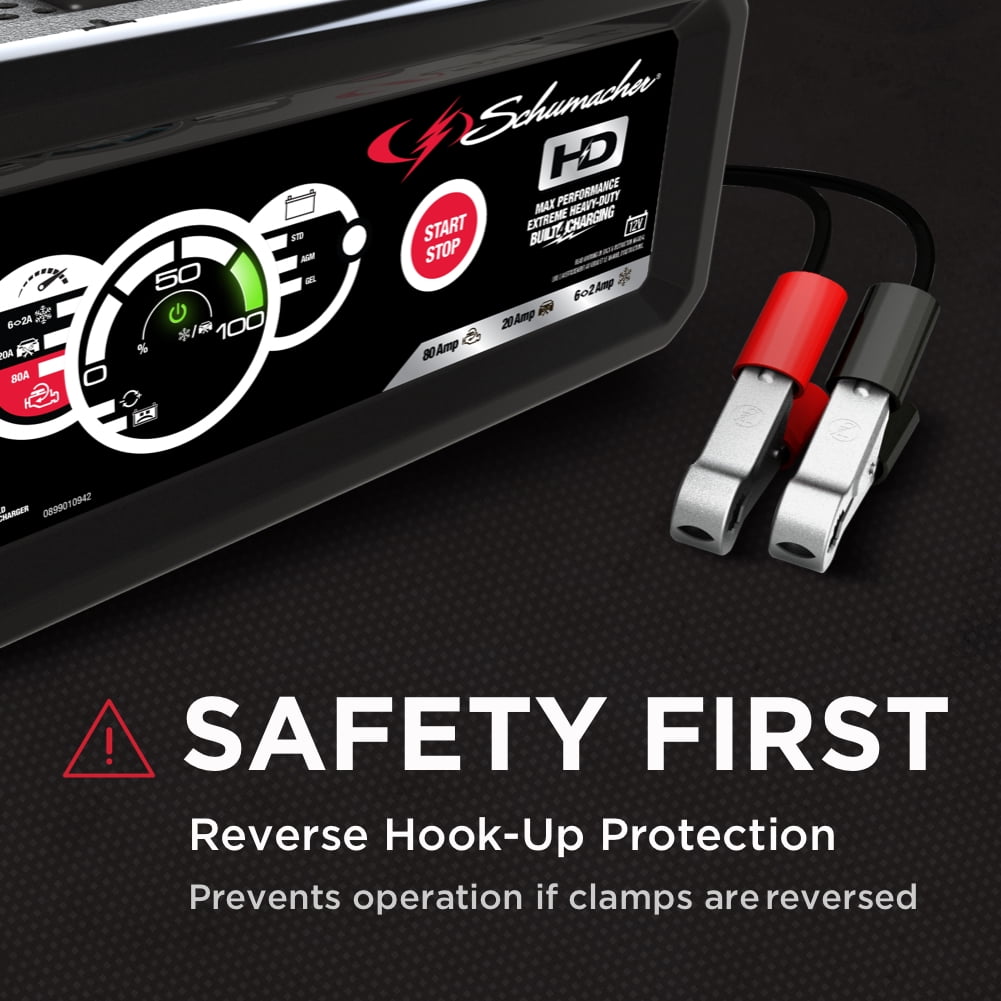 Schumacher Fully Automatic Battery Charger and Engine Starter- 20A/80A, 12V