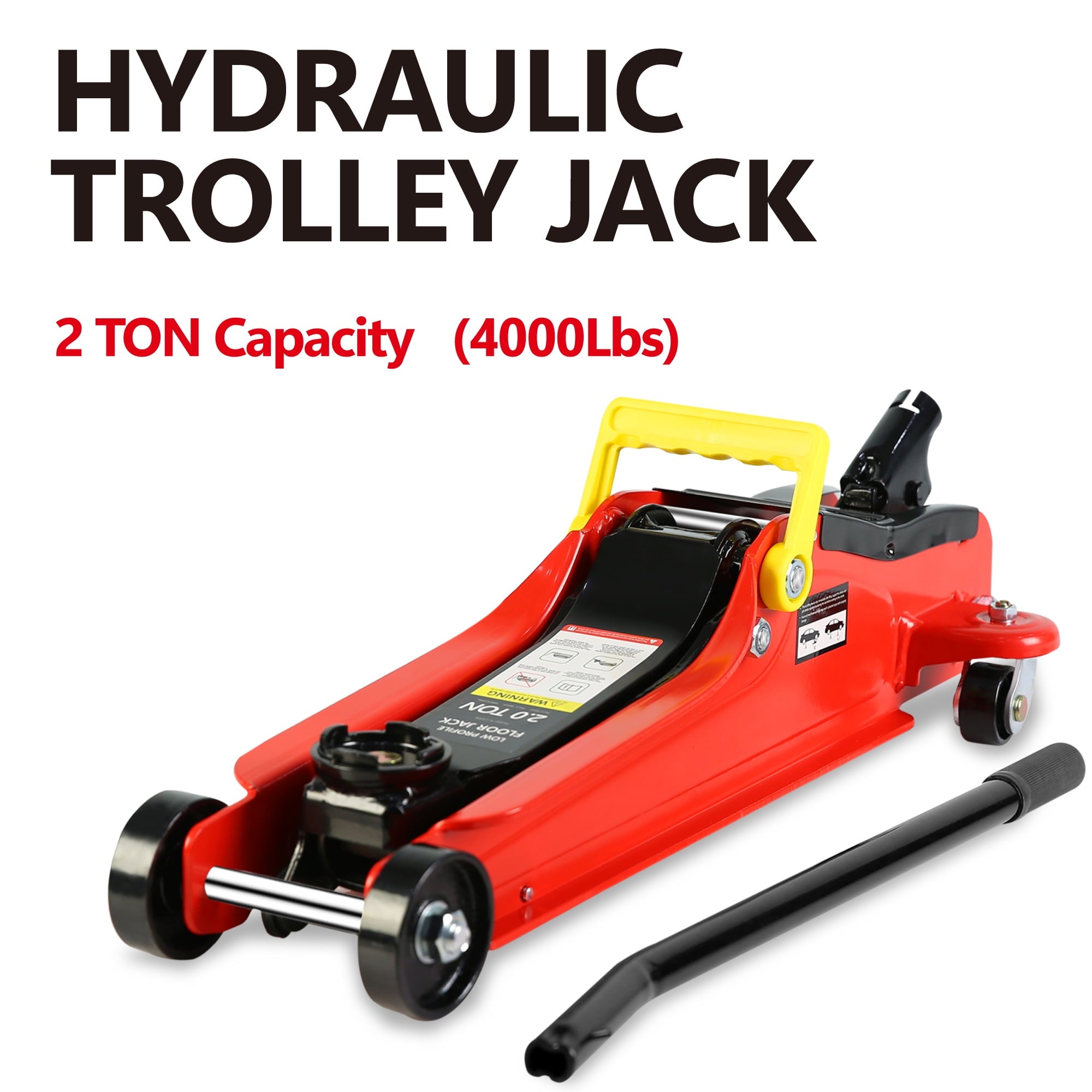 Low Profile Car Jack Lift, Seizeen 2 Ton(4000LBS) Heavy-Duty Floor Jack with Hydraulic Lift Pump, 3.3