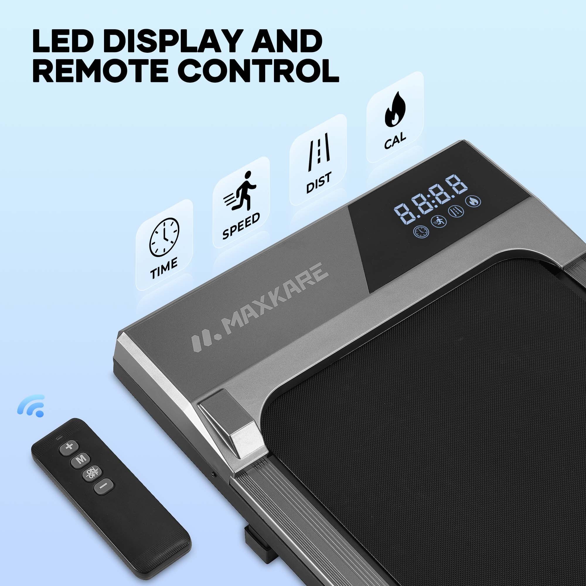 MaxKare Walking Pad Under Desk Treadmill with Remote Control 2.25HP 0.6-3.8MPH for Home Office, 265lbs Weight Capacity