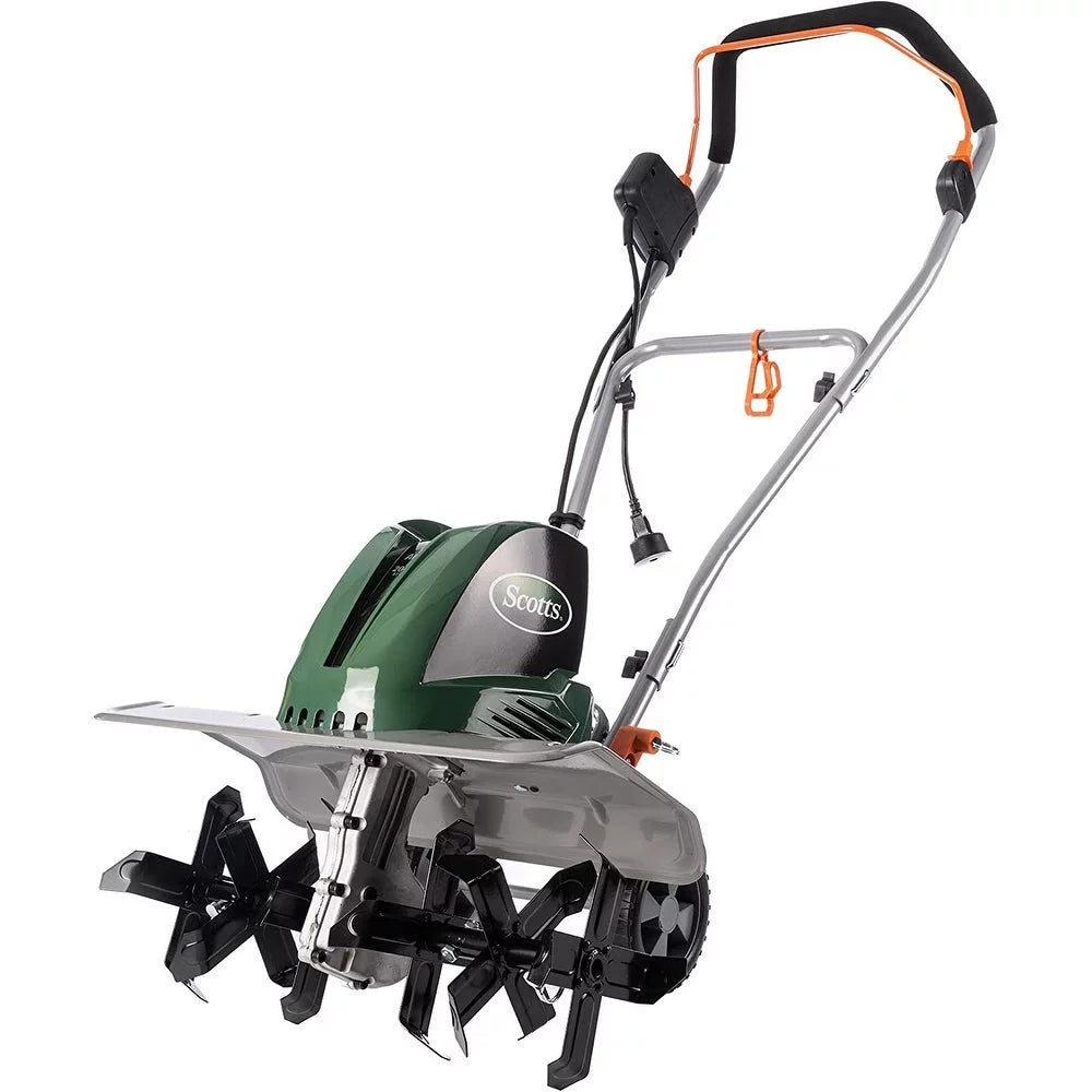 Scotts Outdoor Power Tools 14 Amp 20-Inch Electric Garden Tiller Cultivator, Adjustable Tines, Green