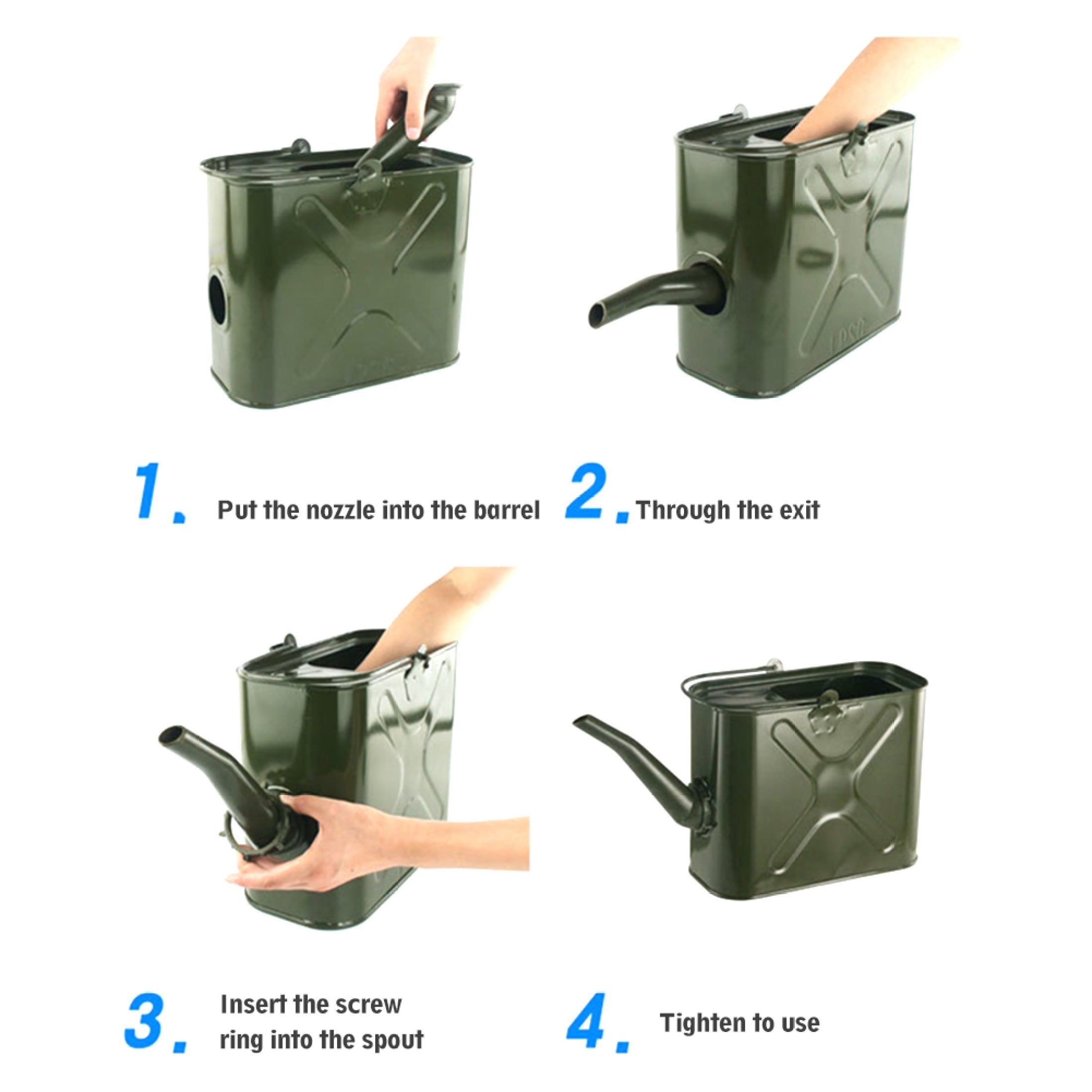 EUBUY 15L Metal Jerry Can with Handle for Water Petrol Oil Water