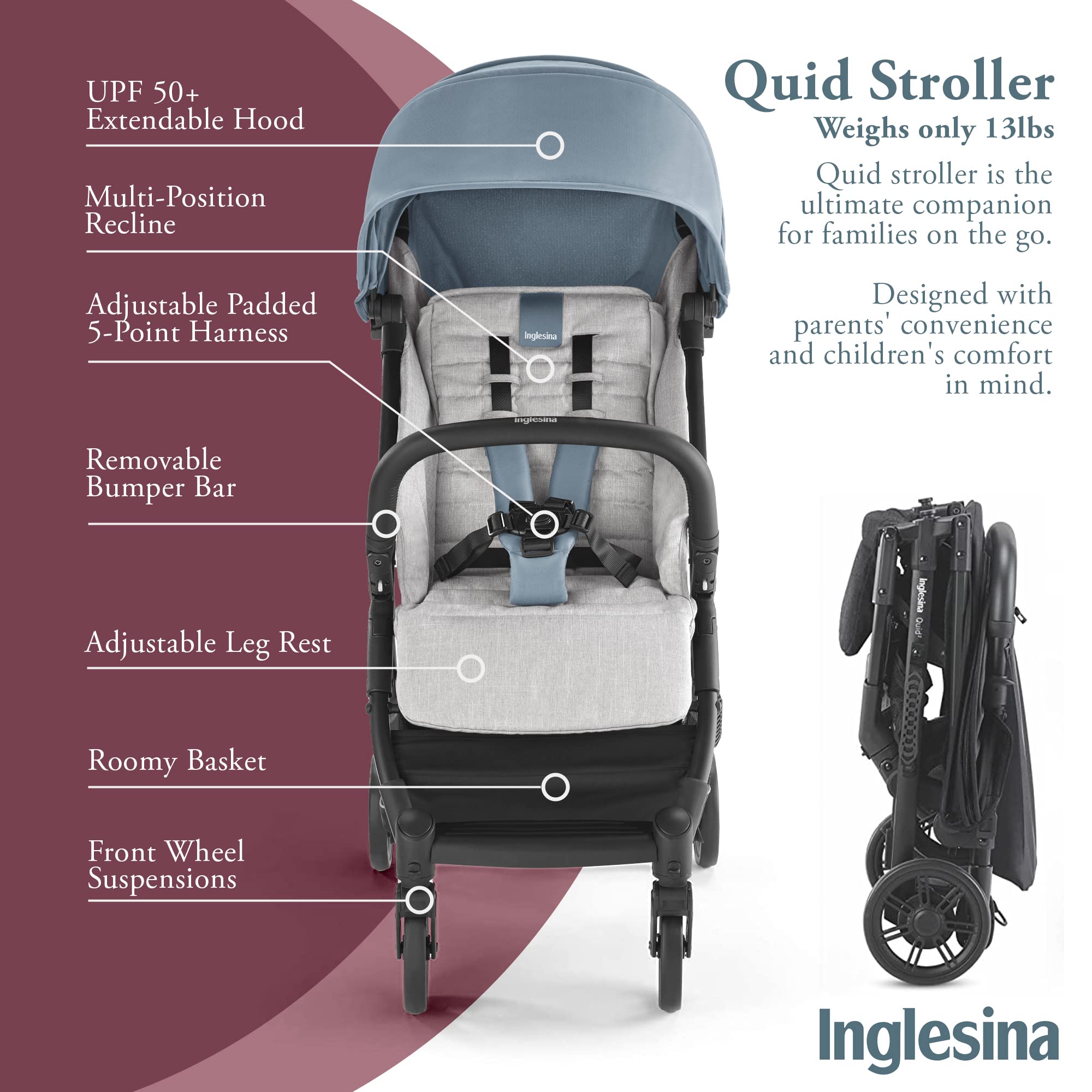 Inglesina Quid Stroller Lightweight Foldable