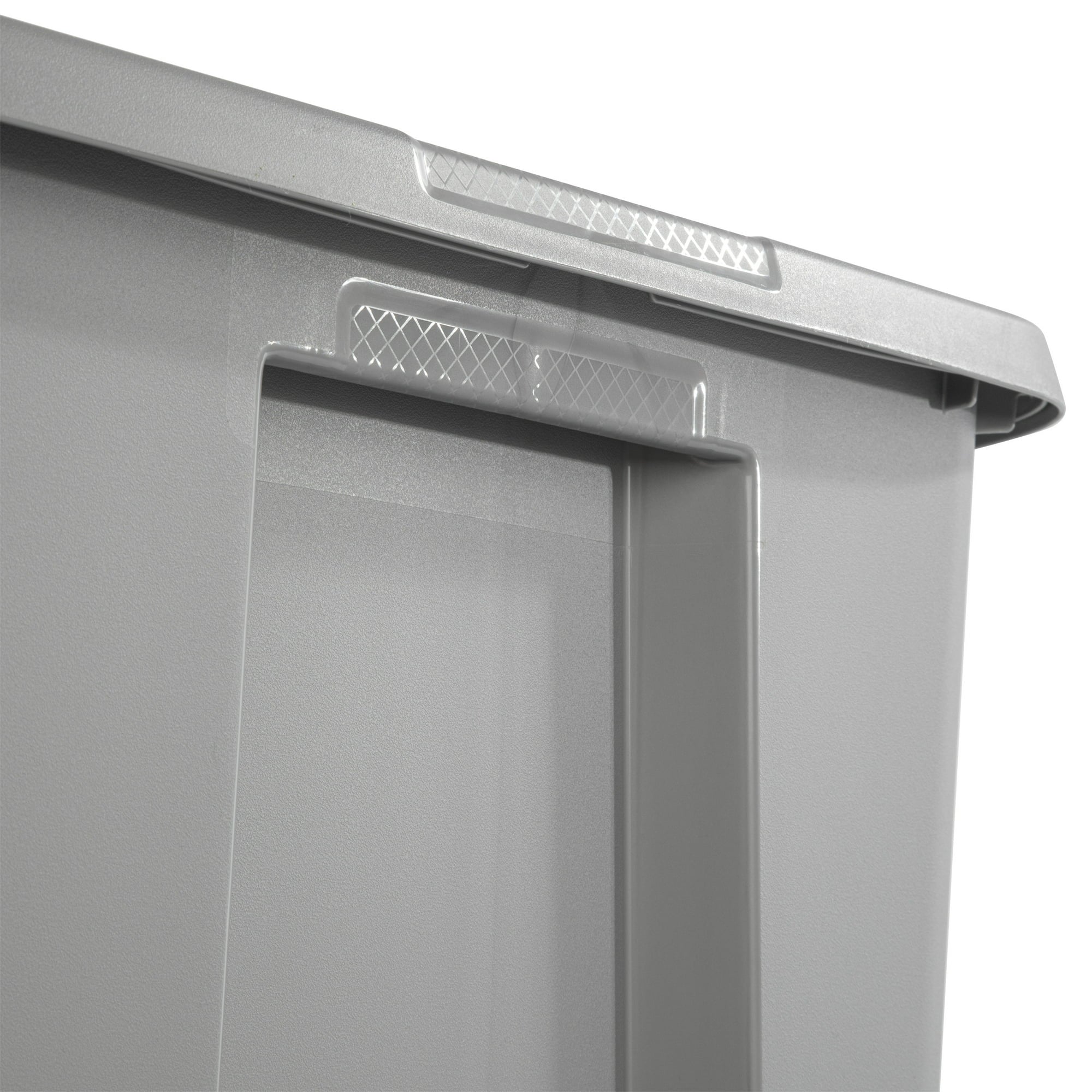 Sterilite 50 Gallon Tote Box Plastic， Titanium， Set of 4