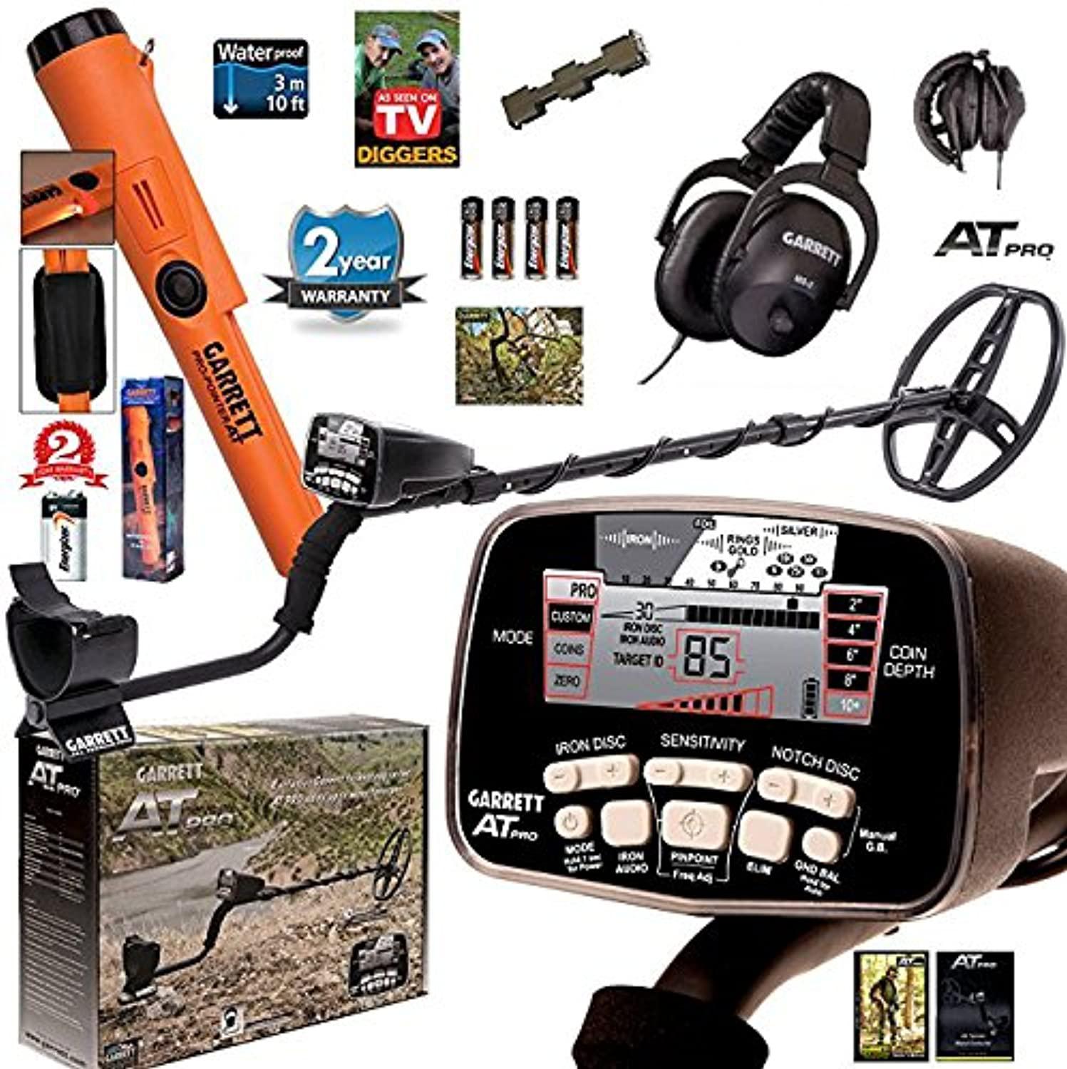 Garrett AT PRO Metal Detector with Pro-Pointer AT Underwater Pinpointer