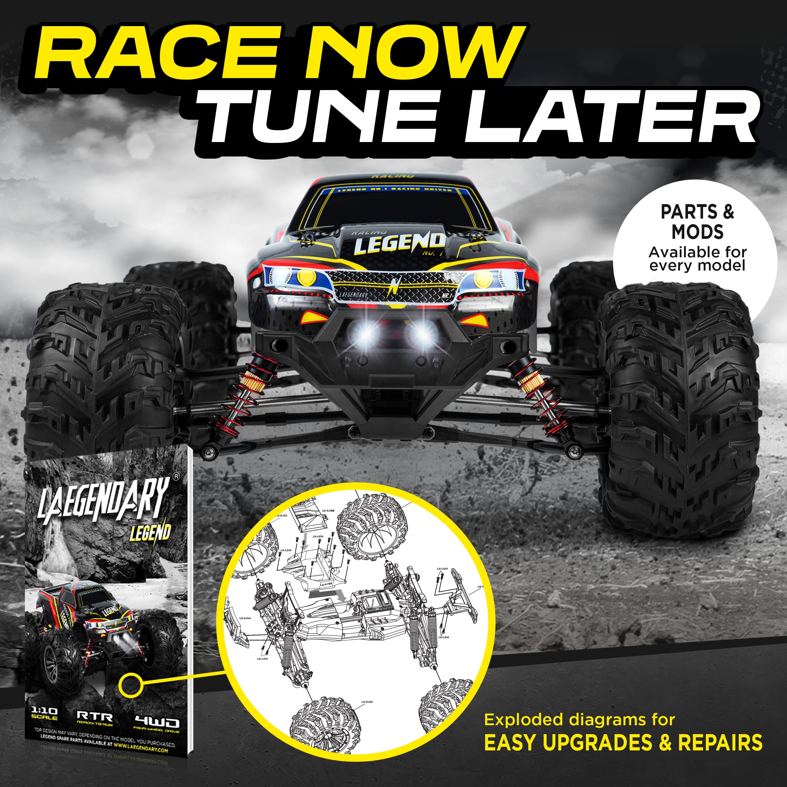 remote control car monster truck waterproof adults kids