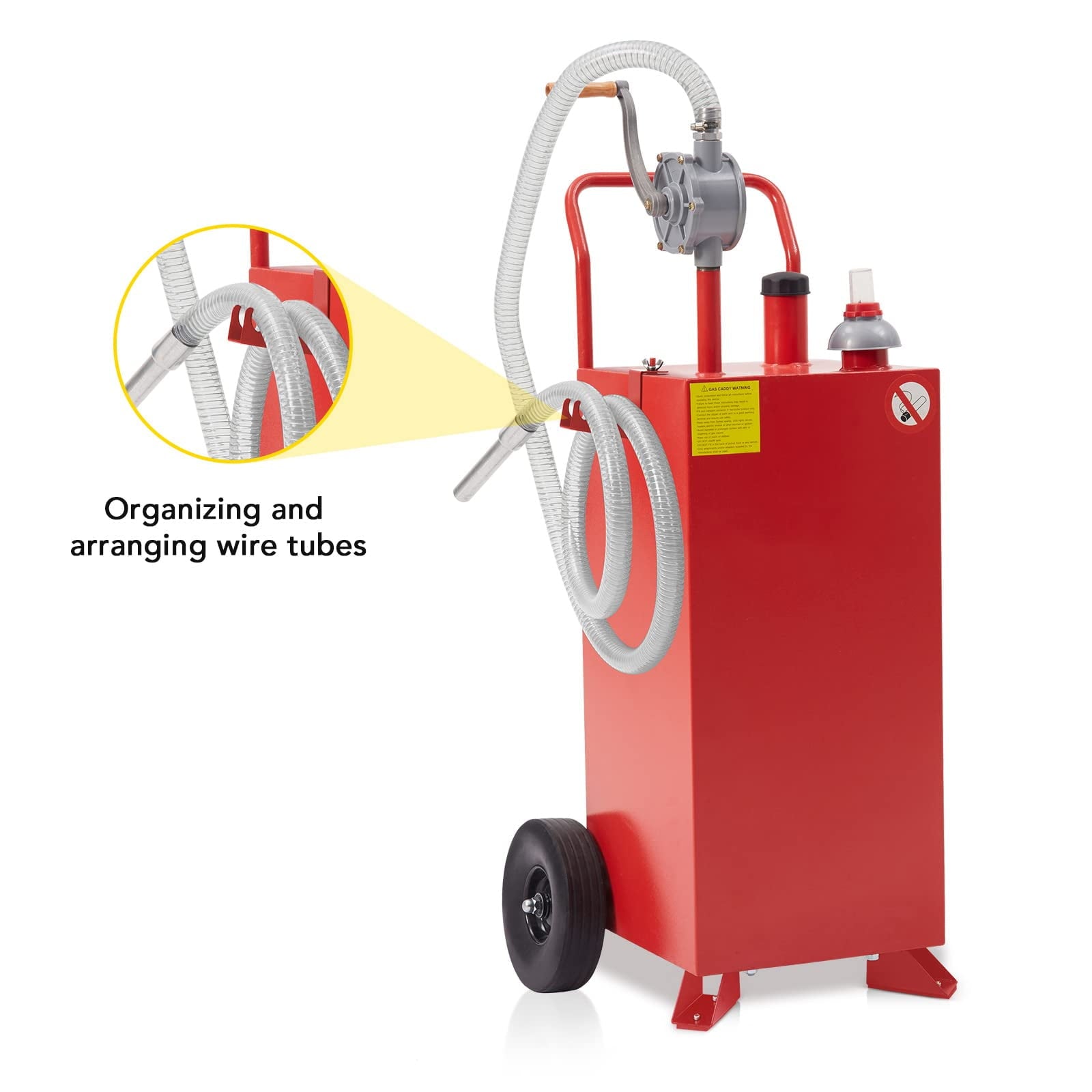 Towallmark 30 Gallon Portable Gas Caddy Fuel Storage Tank Large Gasoline Diesel Can Hand Siphon Pump for Boat, ATV, Car, Motorcycle