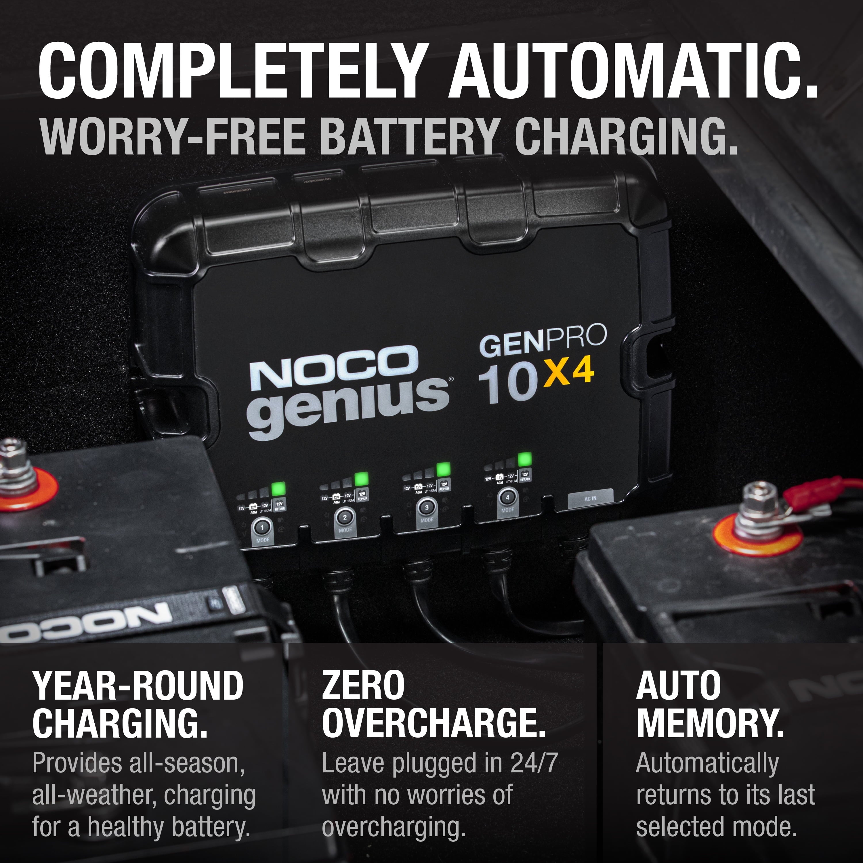 NOCO Genius GENPRO10X4 4-Bank 40A (10A/Bank) 12V Onboard Battery Charger