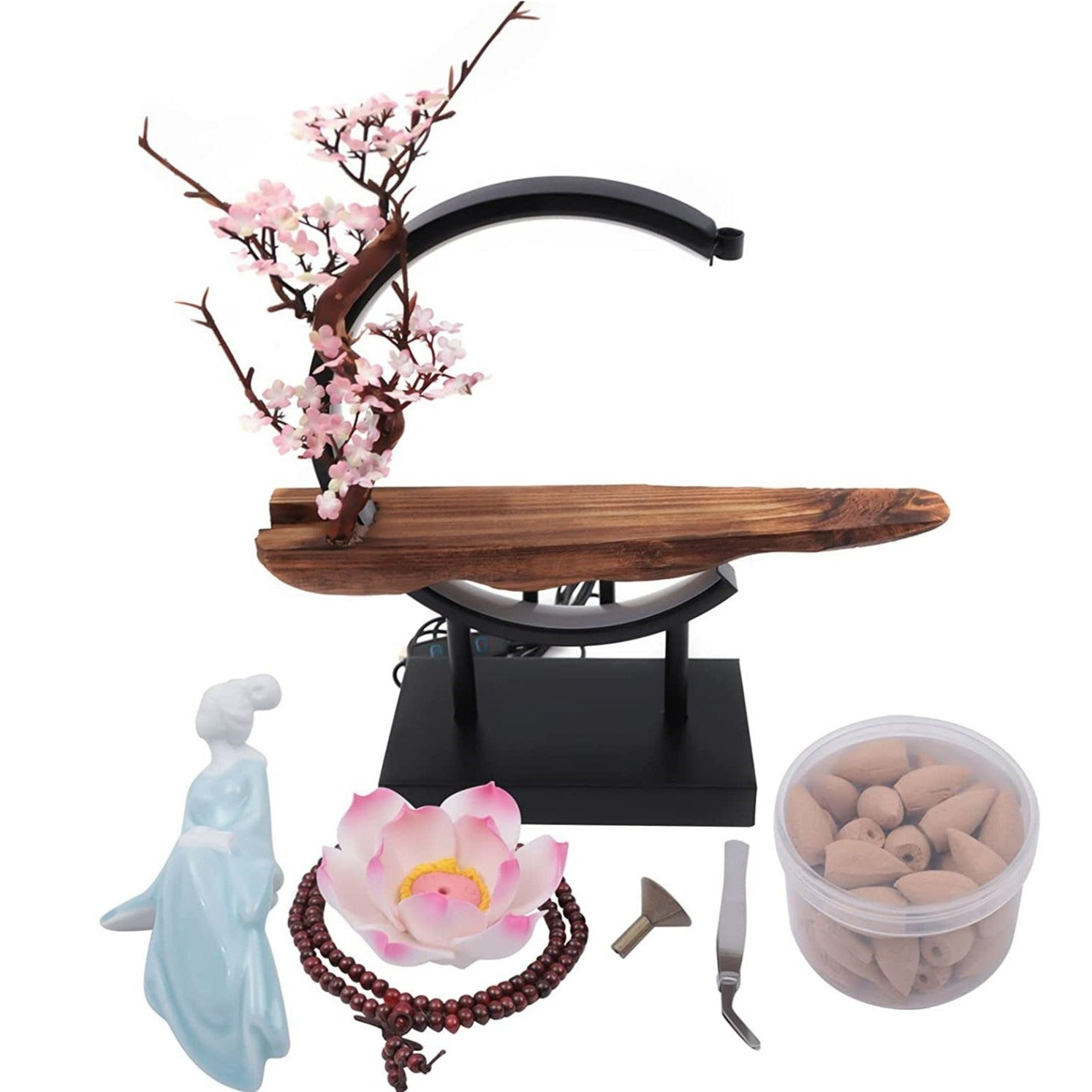 Backflow incense waterfall