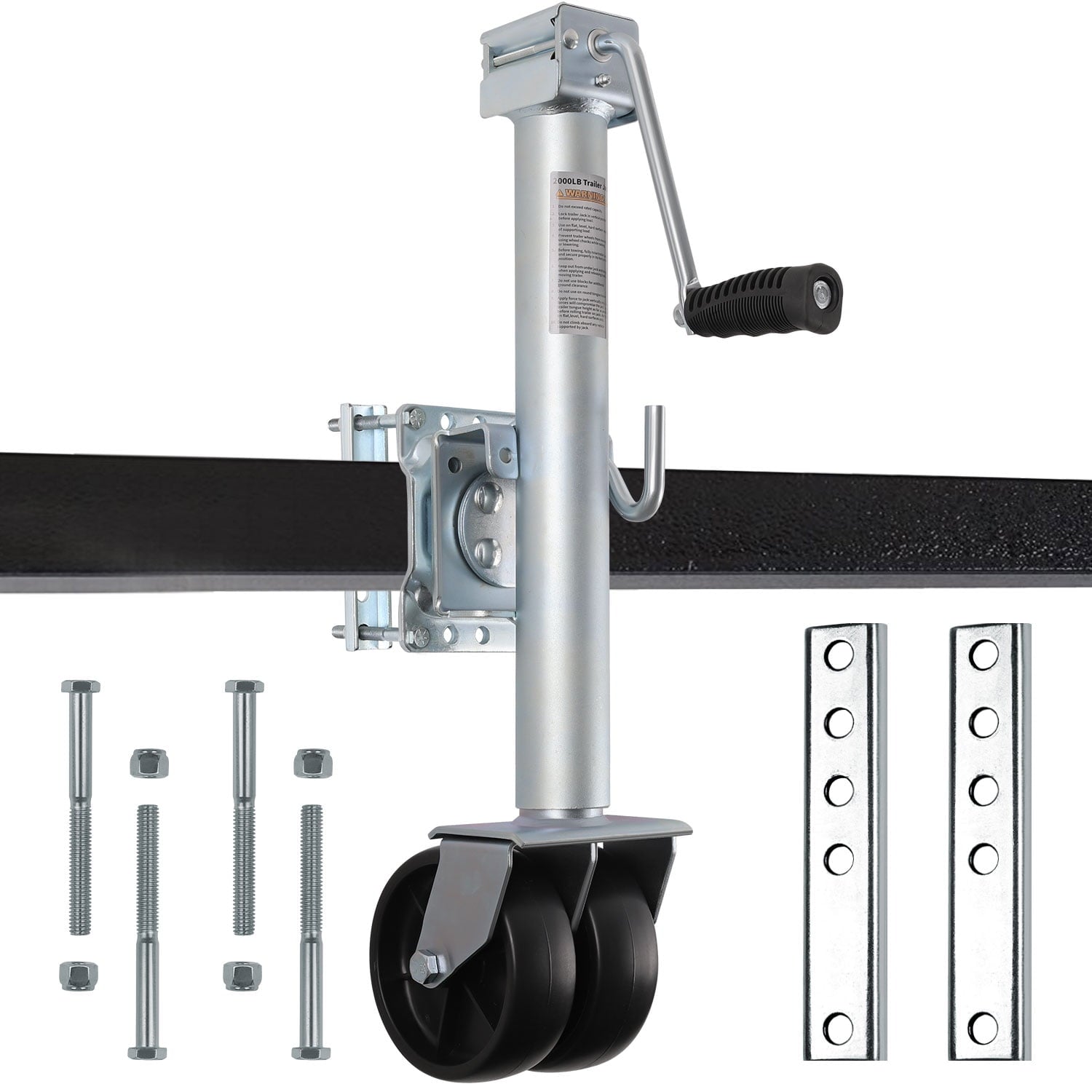 Weize Trailer Jack, Heavy Duty Swivel Boat Trailer Jack with Dual Wheels, 2000 lbs, 14