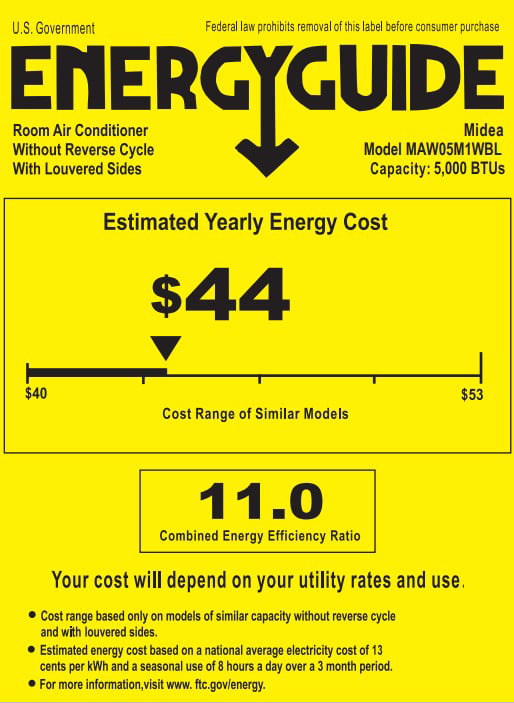Midea 5，000 BTU 115V Mechanical Window Air Conditioner， Black， MAW05M1WBL