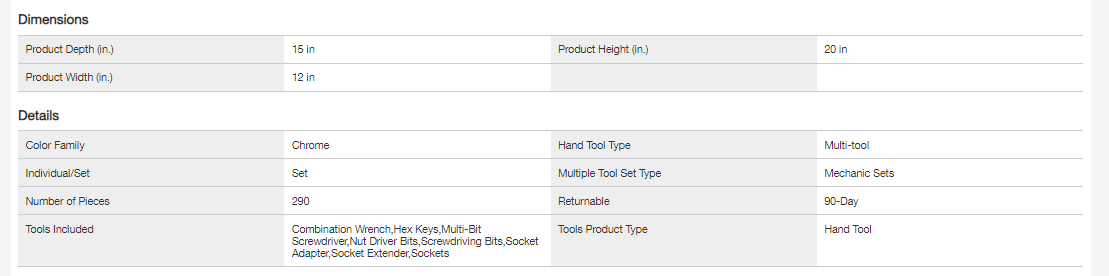 Husky H290MTS Mechanics Tool Set (290-Piece)