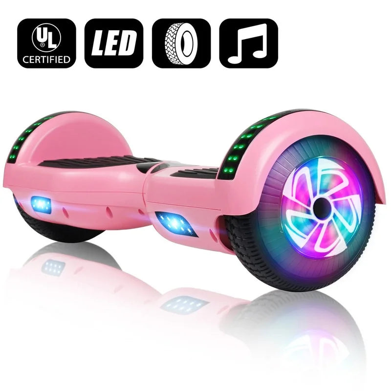 SISIGAD Hoverboard, 10 Mph Max Speed, Hoverboard with Bluetooth and LED lights, 6.5