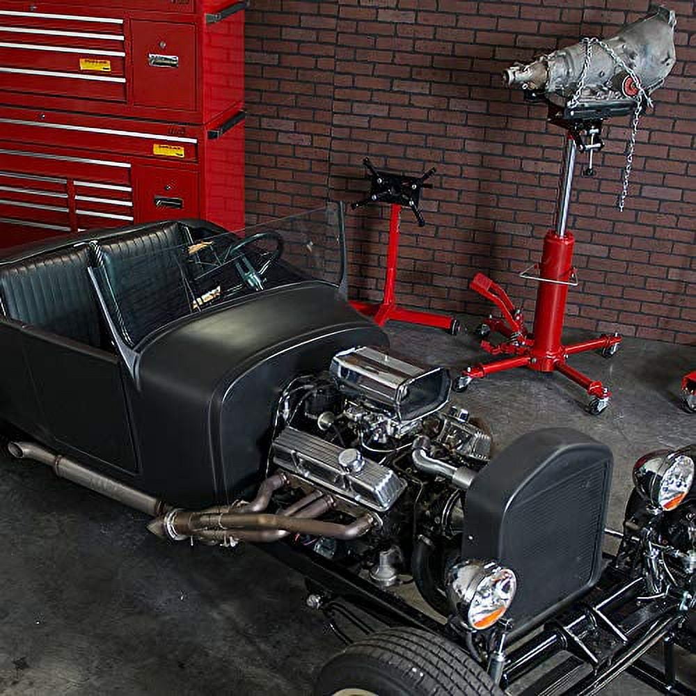 BIG RED 3/8 Ton (750 lb) Steel Rotating Engine Stand with 360 Degree Rotating Head, Red, T23401