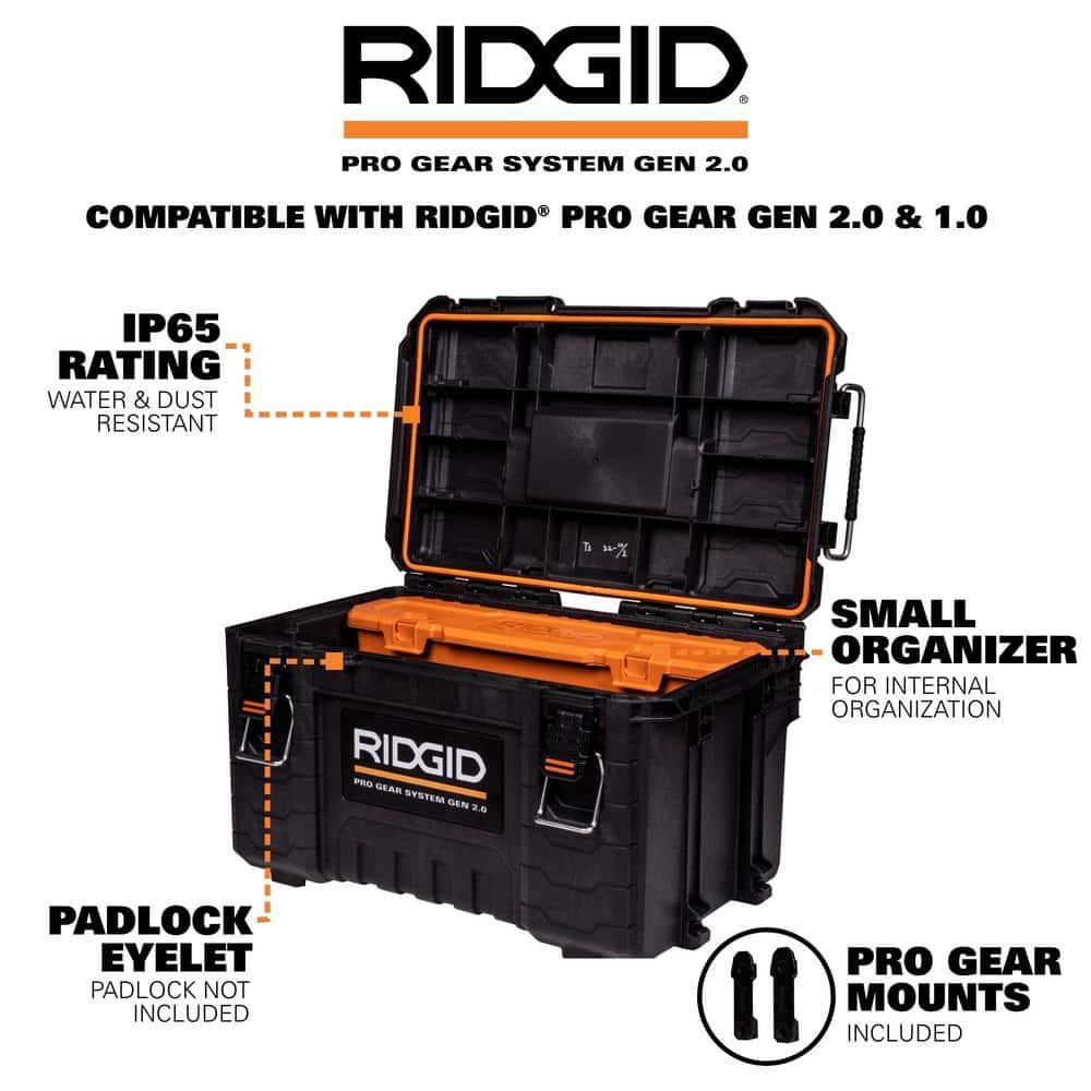 2.0 Pro 22 in. Gear System Rolling Tool Box and Tool Box and Tool Case 254065-254067-254069