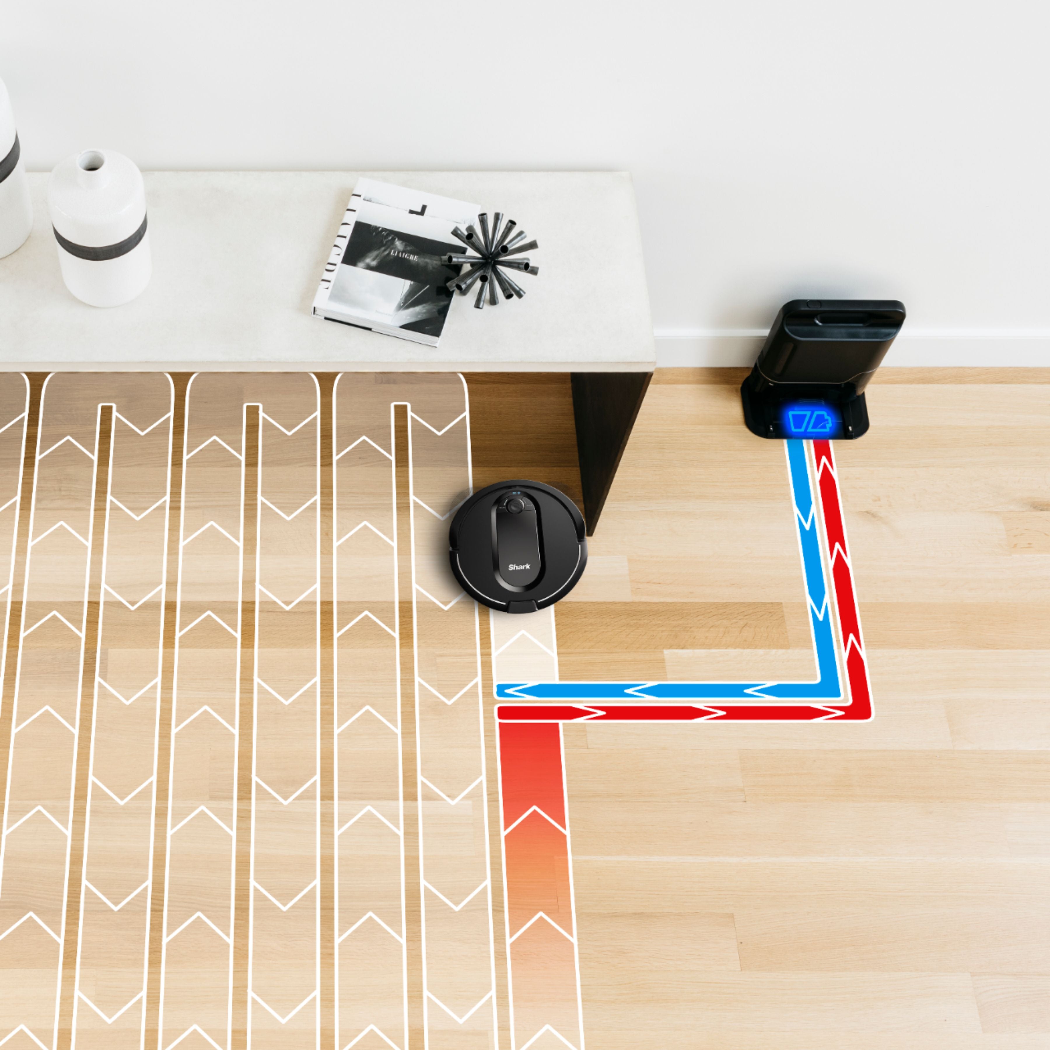 Shark - IQ Robot Self-Empty XL RV1001AE, Wi-Fi Connected, Robot Vacuum with Self-Cleaning Brushroll - Black