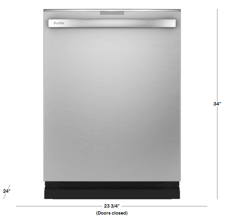 GE Profile - Hidden Control Built-In Dishwasher with Stainless Steel Tub, Fingerprint Resistance, 3rd Rack, 39 dBA - Stainless steel