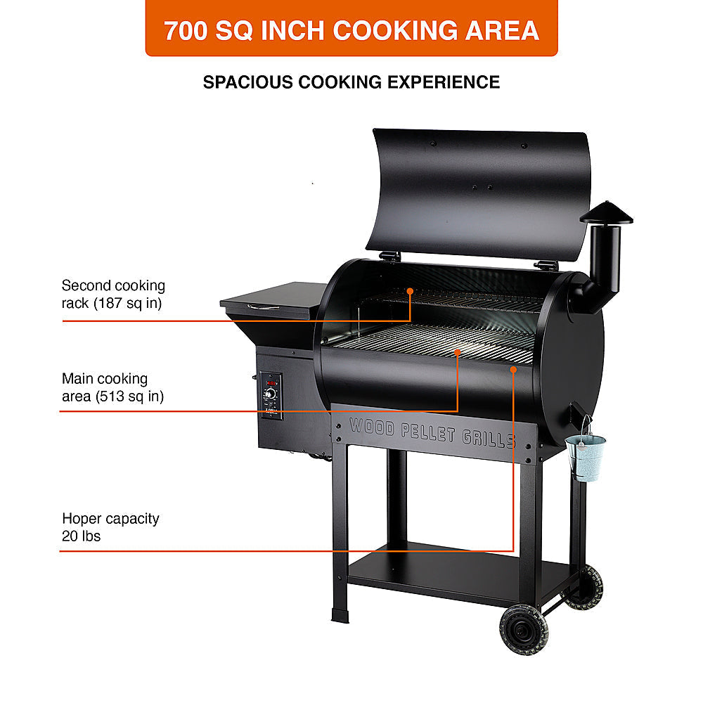 Z Grills - Wood Pellet Grill and Smoker 694 sq. in. ZPG-7002B - Black