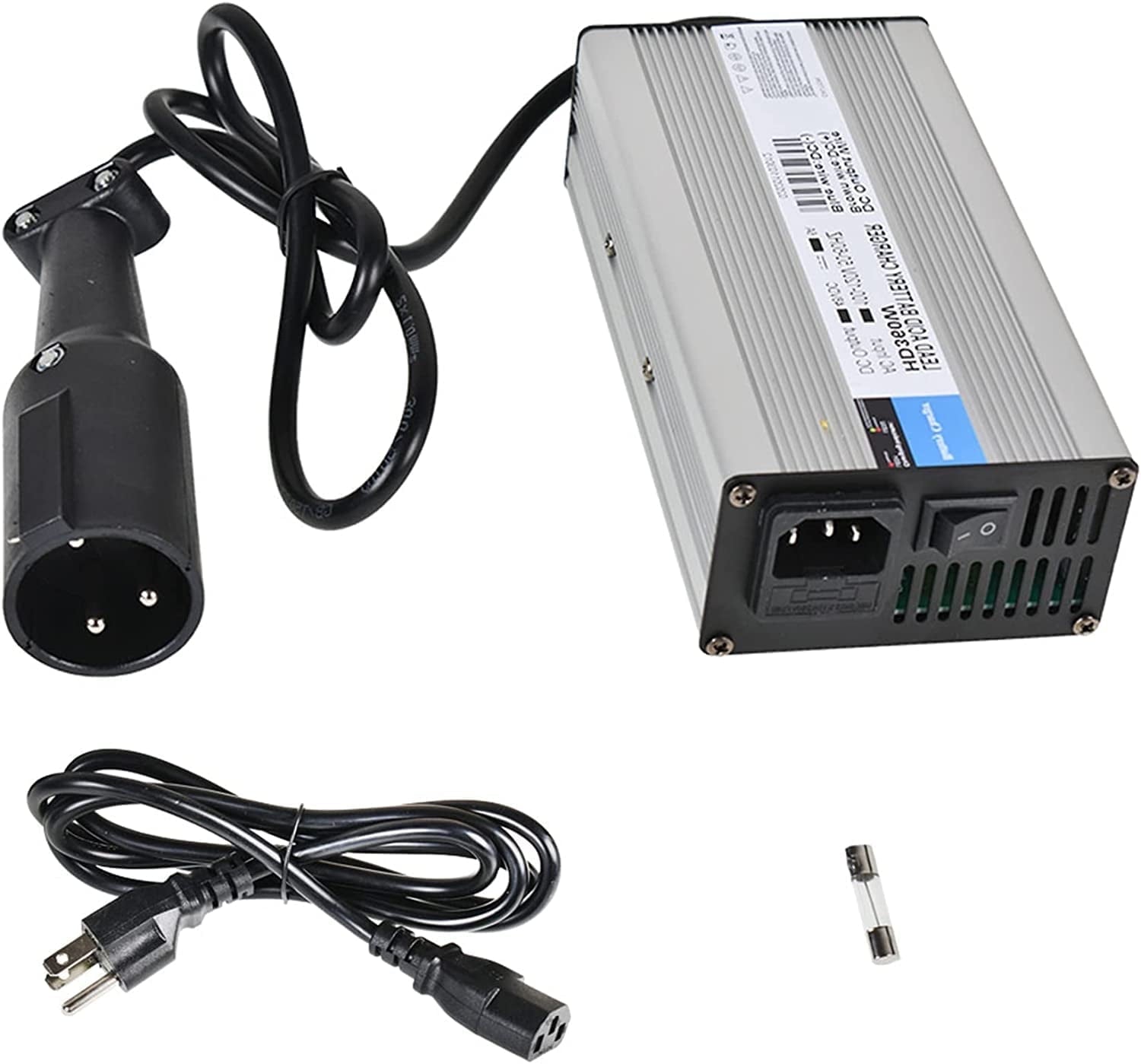 Labwork 48V 6A Battery Charger with 3Pin Plug Replacement for Club Car Ezgo Scooters