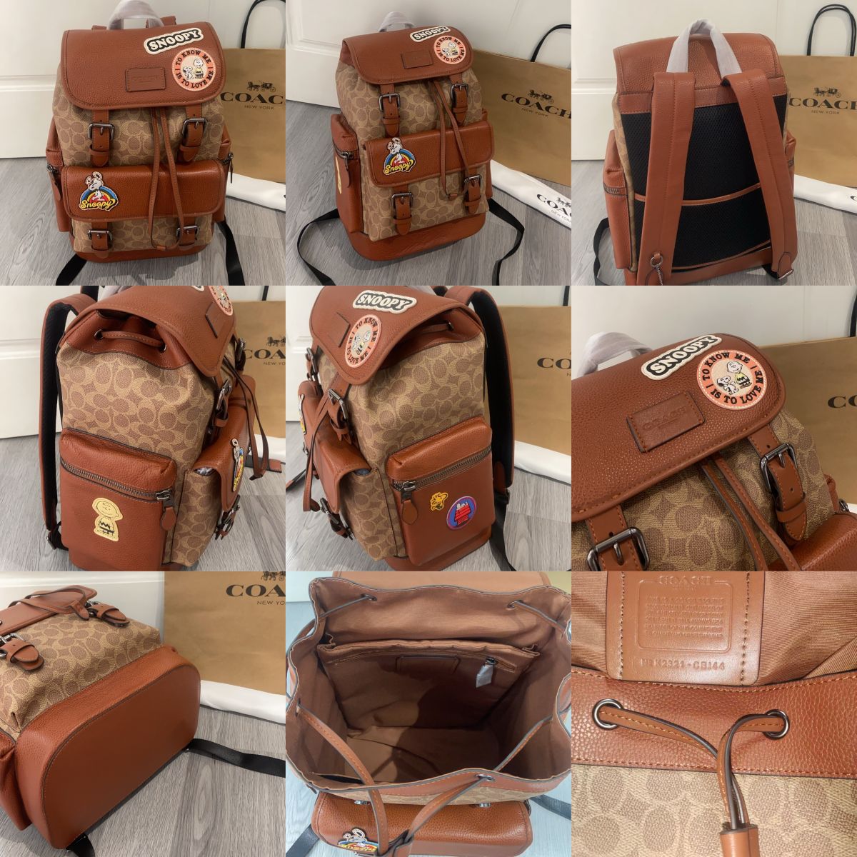 CE523 CT015 CY818 CBI44 men Peanuts Sprint Backpack In Signature Canvas Patch