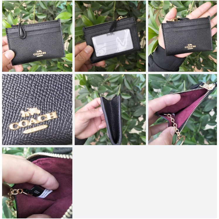 88250 88208 C7680 C7681 C1897 CC821 Mini Skinny ID Case Women Men Card Holder Wallet Zip Coin Pouch Keychain