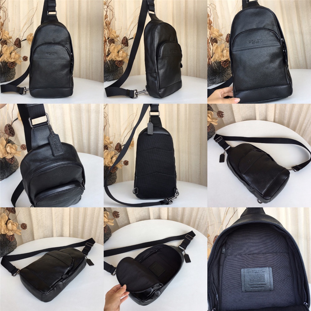 Coach 67249 49318 49312 39942 75879 85035 73344 49333 Charles Houston Pack Leather Men Crossbody Chest Backpack Bag