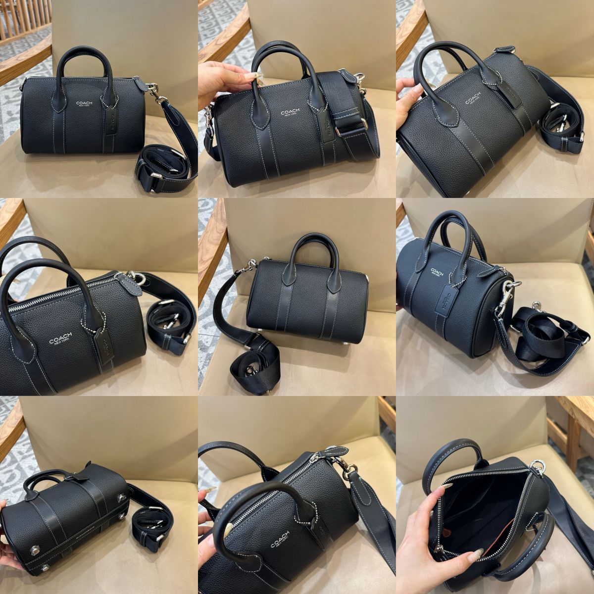 CCF49 CCB83 Compass 25 Signaure Canvas Men Boston Crossbody Sling shoulder bag