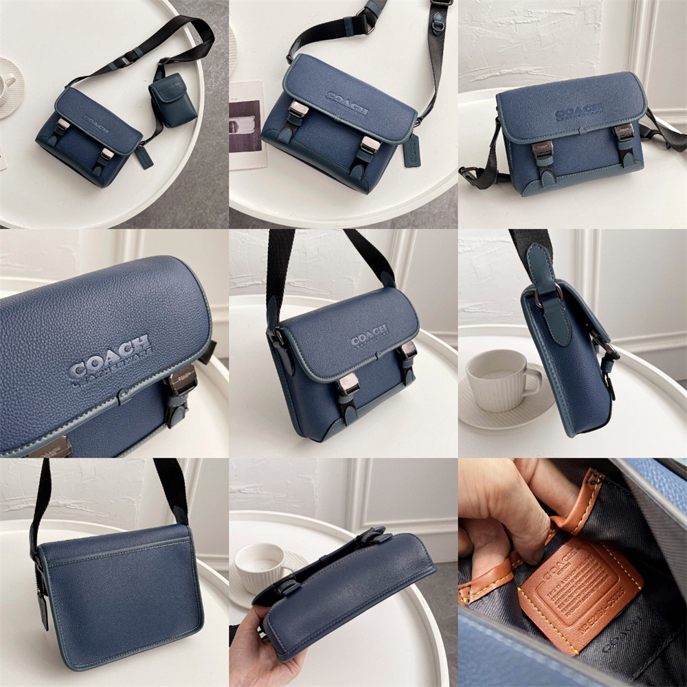 Coach C5325 C8113 CA009 League Hybrid Crossbody Men Sling Messenger Bag and Pouch