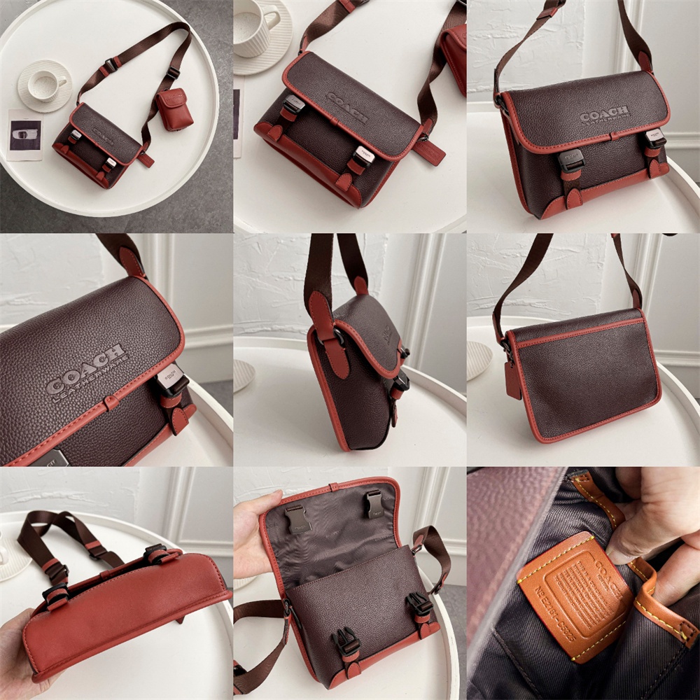 Coach C5325 C8113 CA009 League Hybrid Crossbody Men Sling Messenger Bag and Pouch
