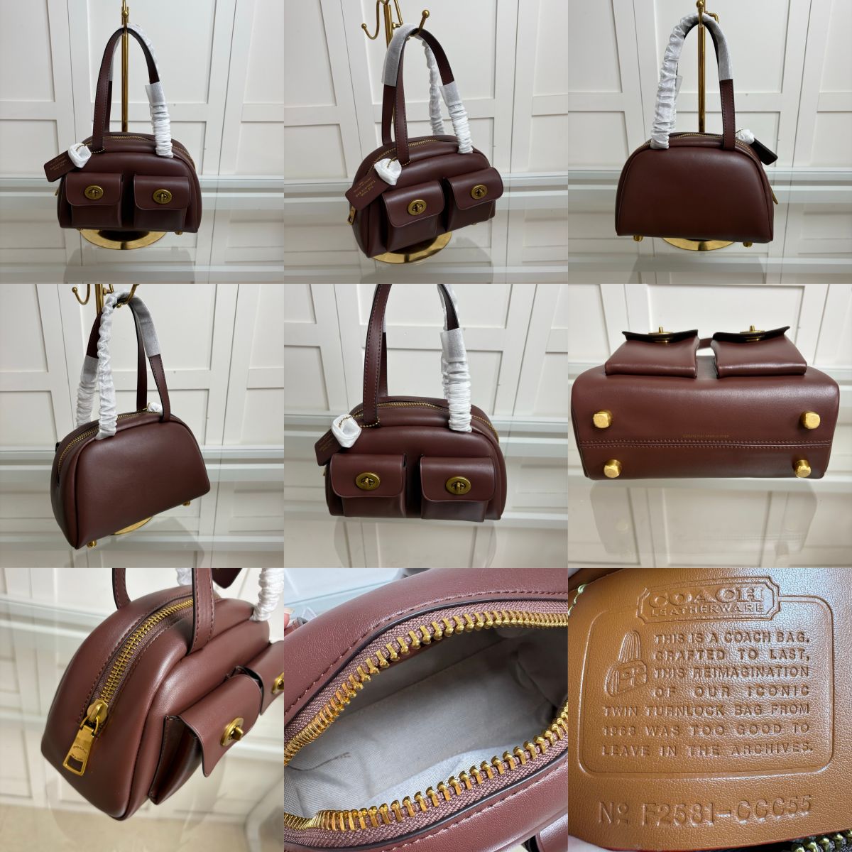 Women handbag CCC55 CCC54 twin turnlock Baseball Bowling Bag Steamed bun handbag bag