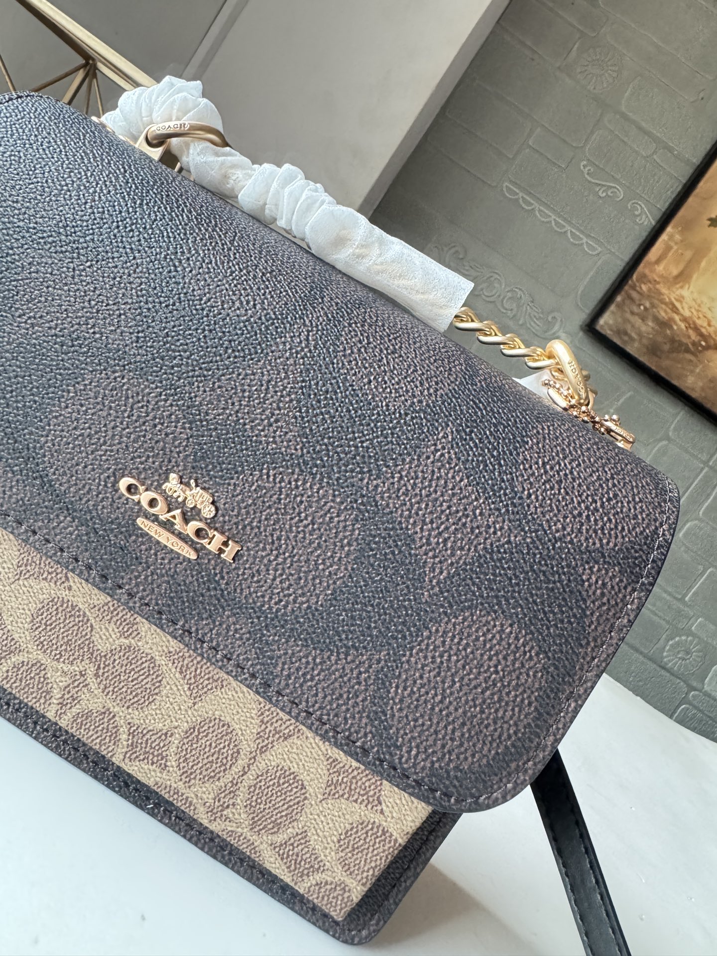 Women Handbag CY678 Klare Blocked Signature Canvas Crossbody Shoulder Sling Chain Bag