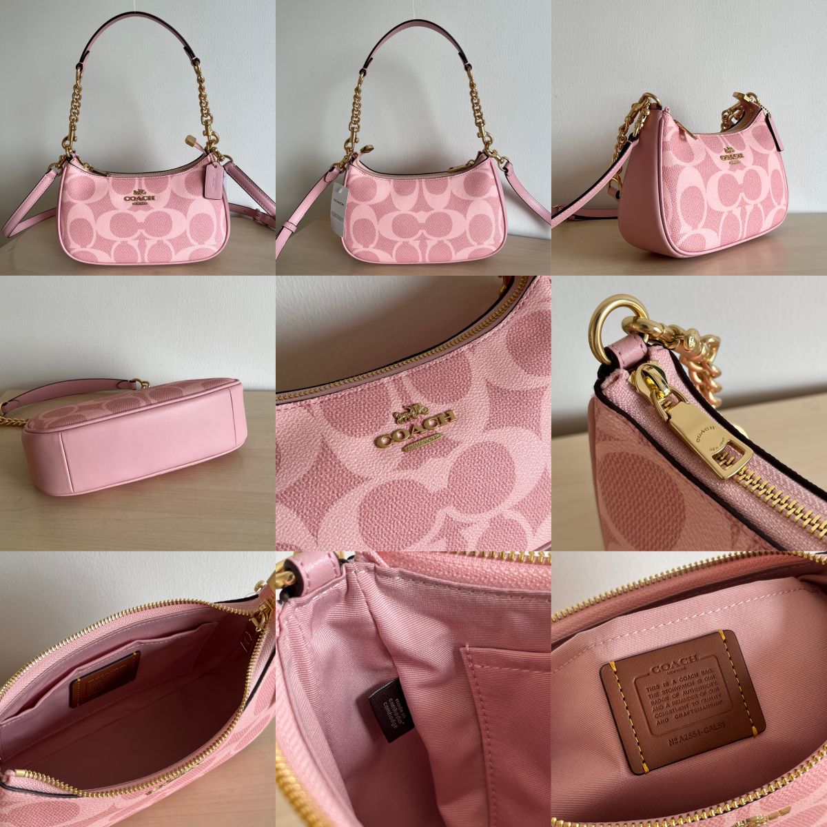 Women handbag CAL51 Teri In Signature Canvas sling chain Shoulder Bag