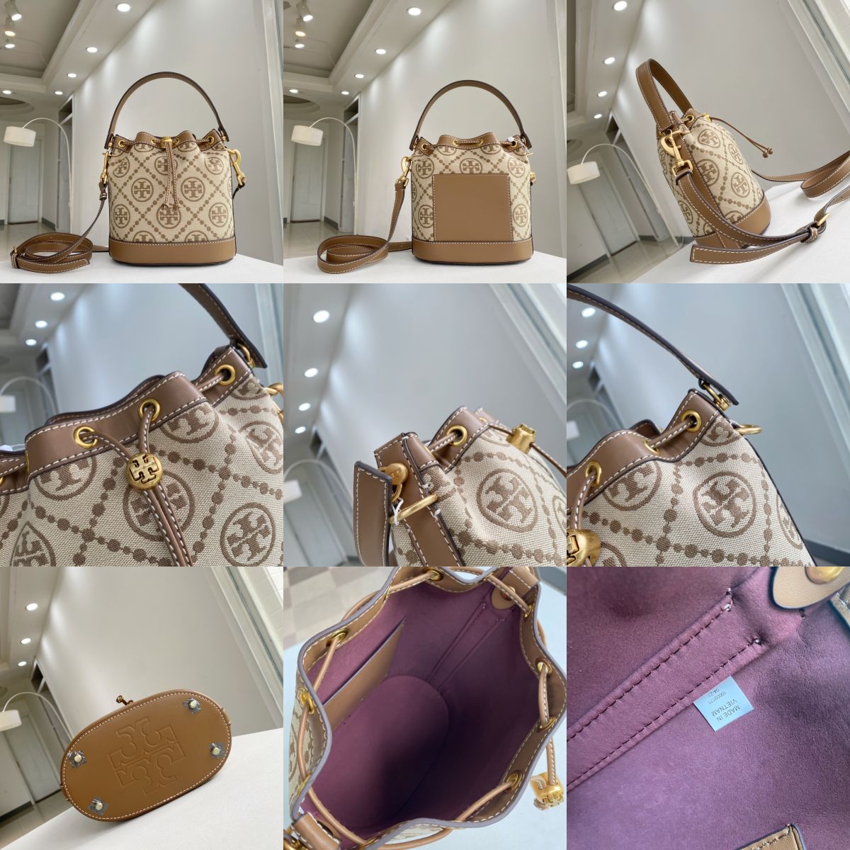 Women Handbag 79487 80534 T Monogram Jacquard Bucket Bag