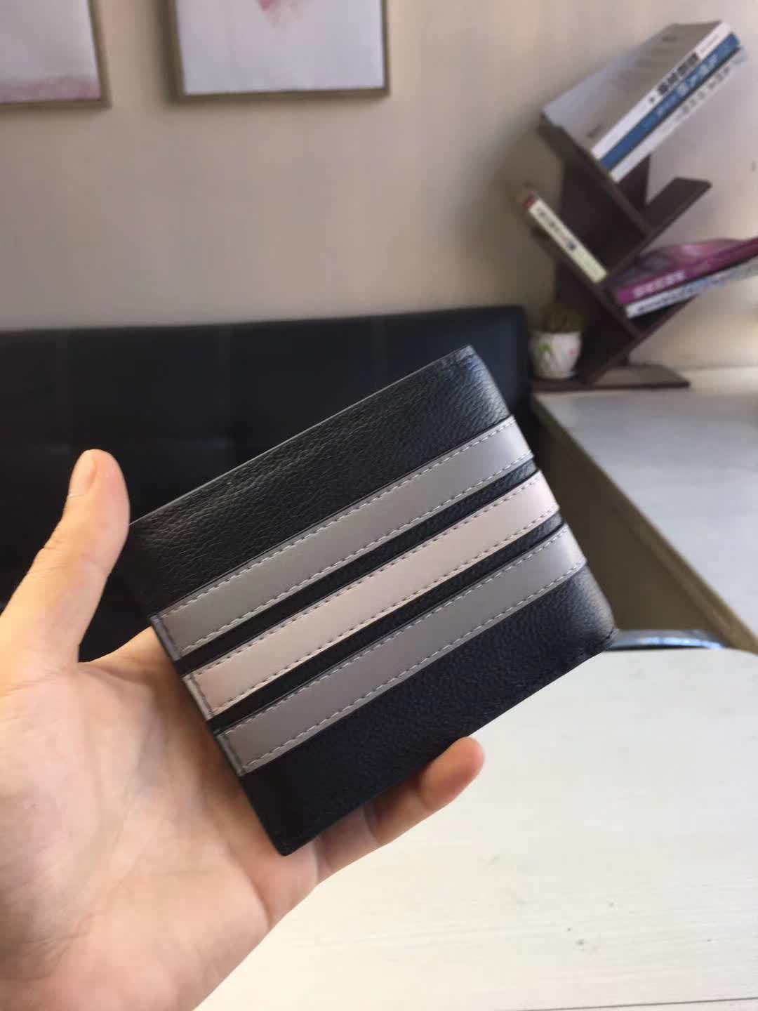 men handbag 73629 Compact ID Varsity Stripe Short Wallet
