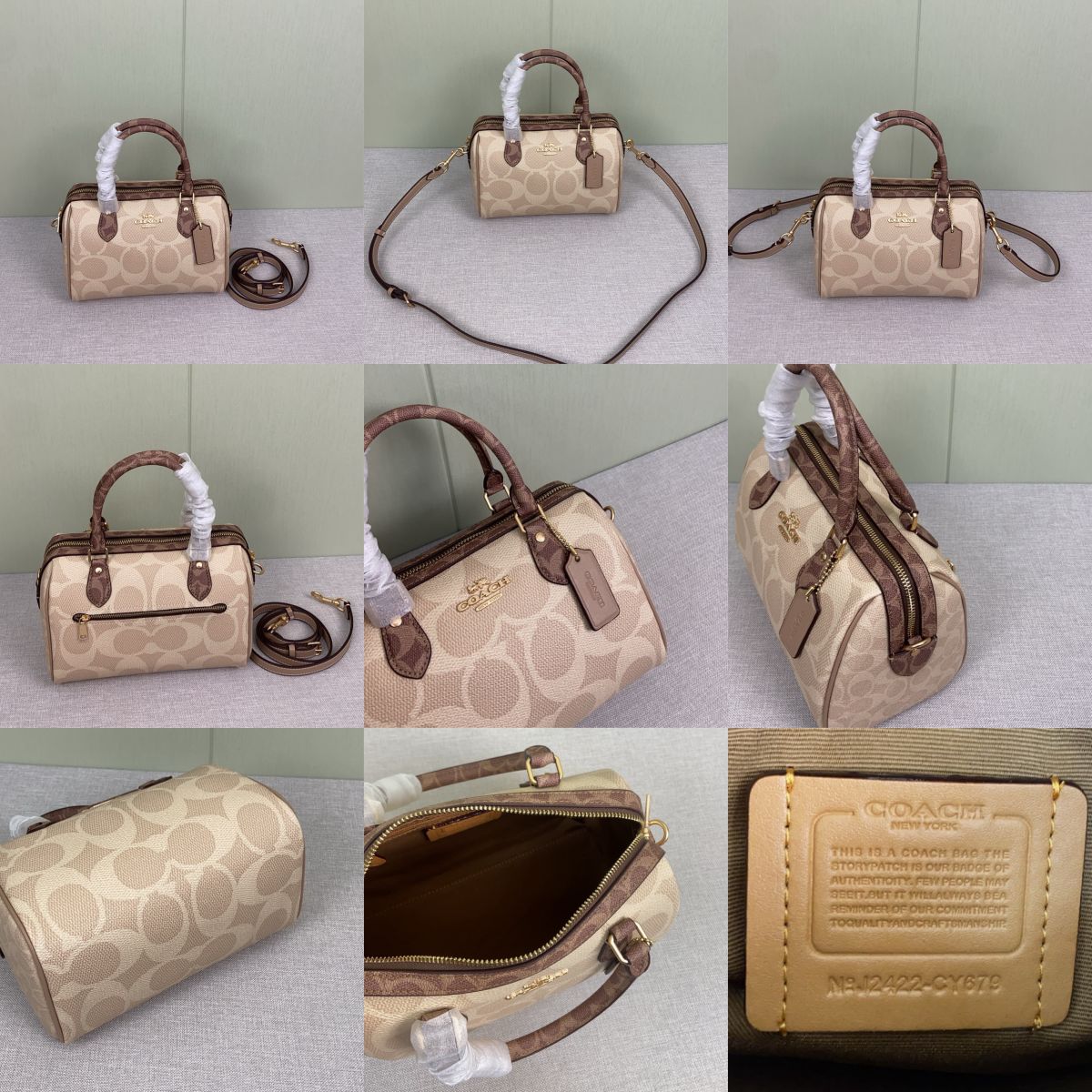 Women Handbag CV961 CW376 CY679 Rowan Satchel In Signature Canvas Boston Bag