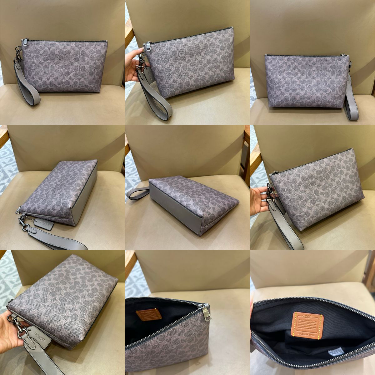 Men handbag CCF32 CCF33 Pouch In Signature Canvas wallet Wristlet