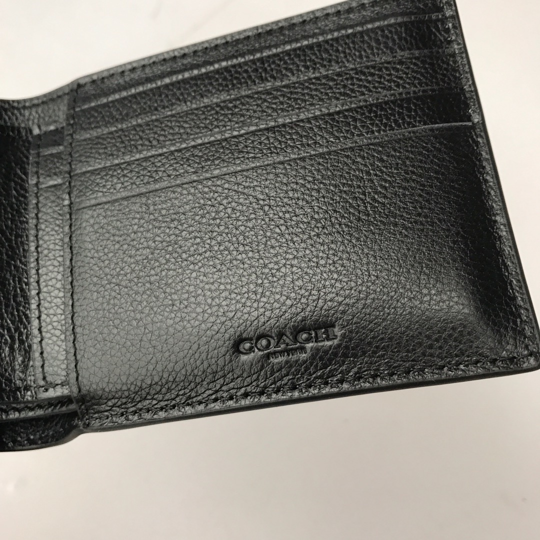 Men Handbag 21371 BASEBALL STITCH Compact ID Wallet