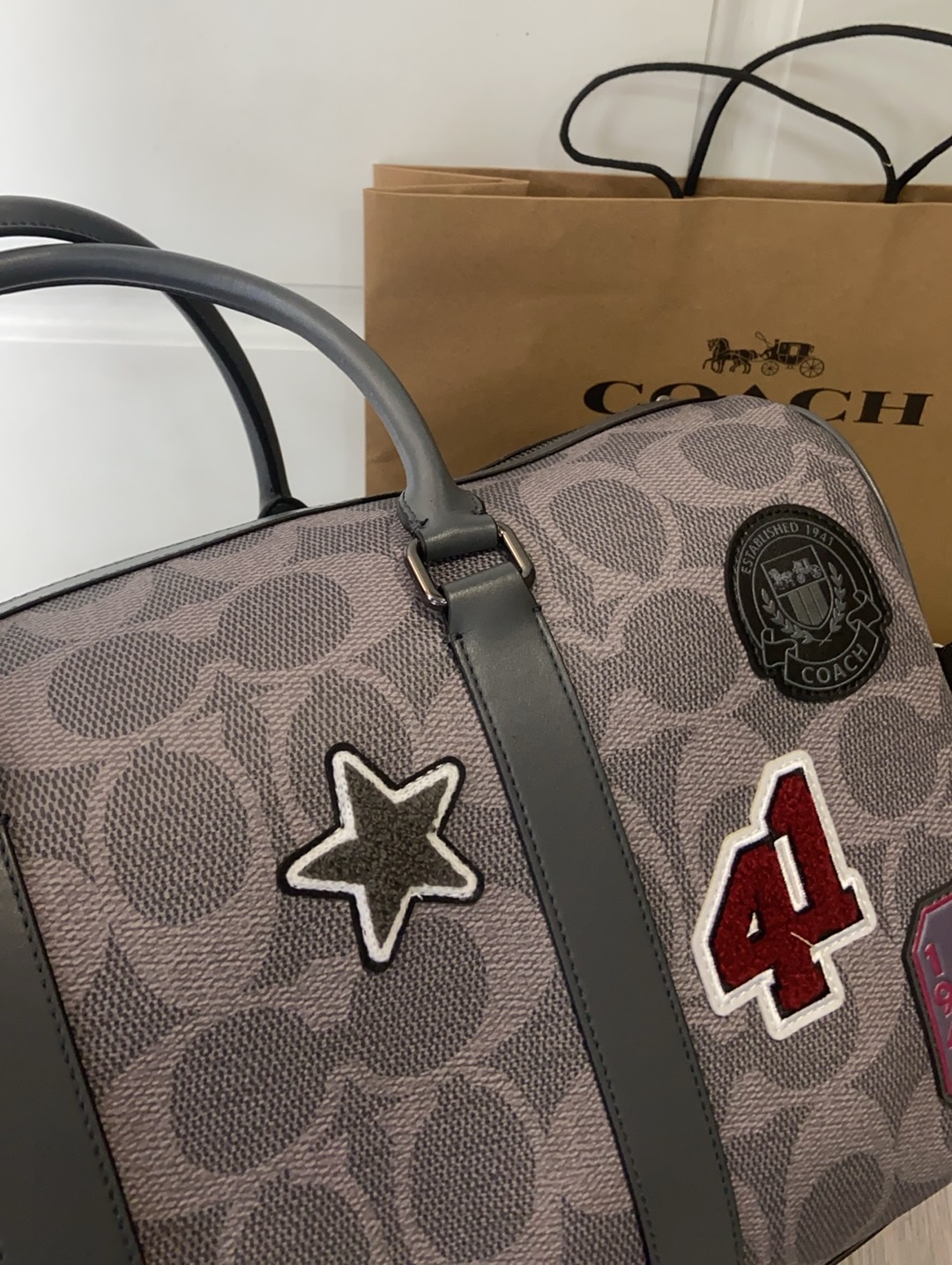 Men Handbag CCG42 Venturer Travel Bag In Maxi Signature Canvas With Patches