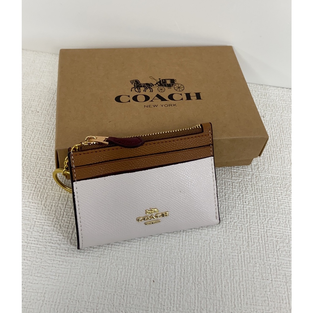 88250 88208 C7680 C7681 C1897 CC821 Mini Skinny ID Case Women Men Card Holder Wallet Zip Coin Pouch Keychain